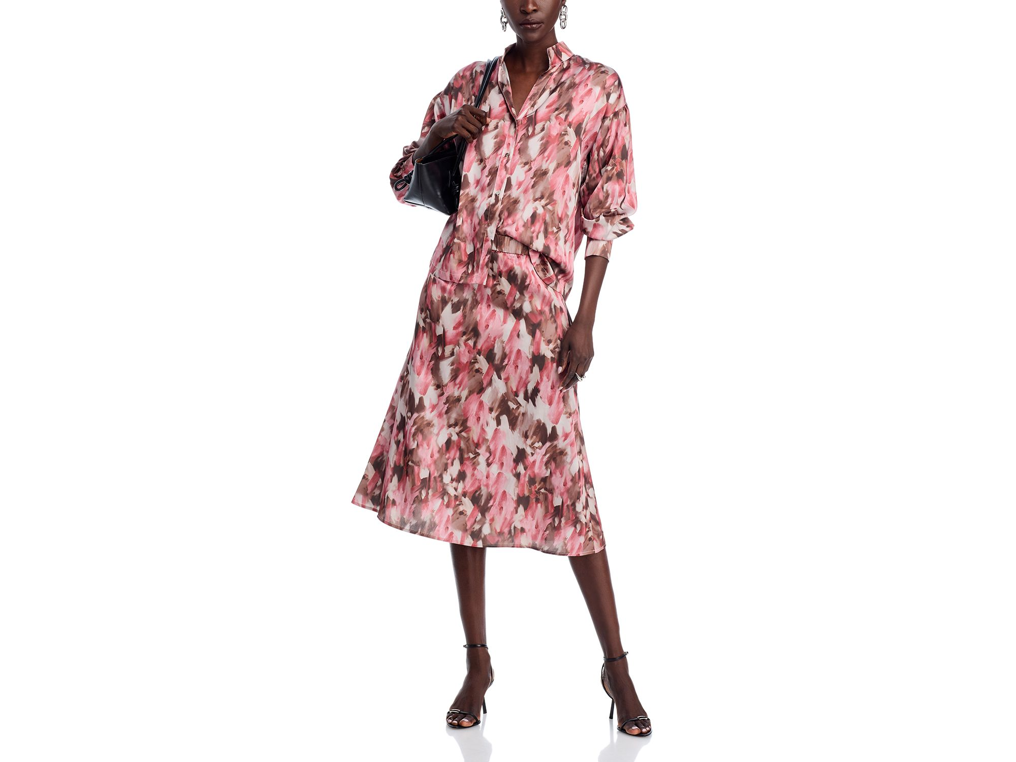 Printed Mandarin Collar Blouse — Image 4
