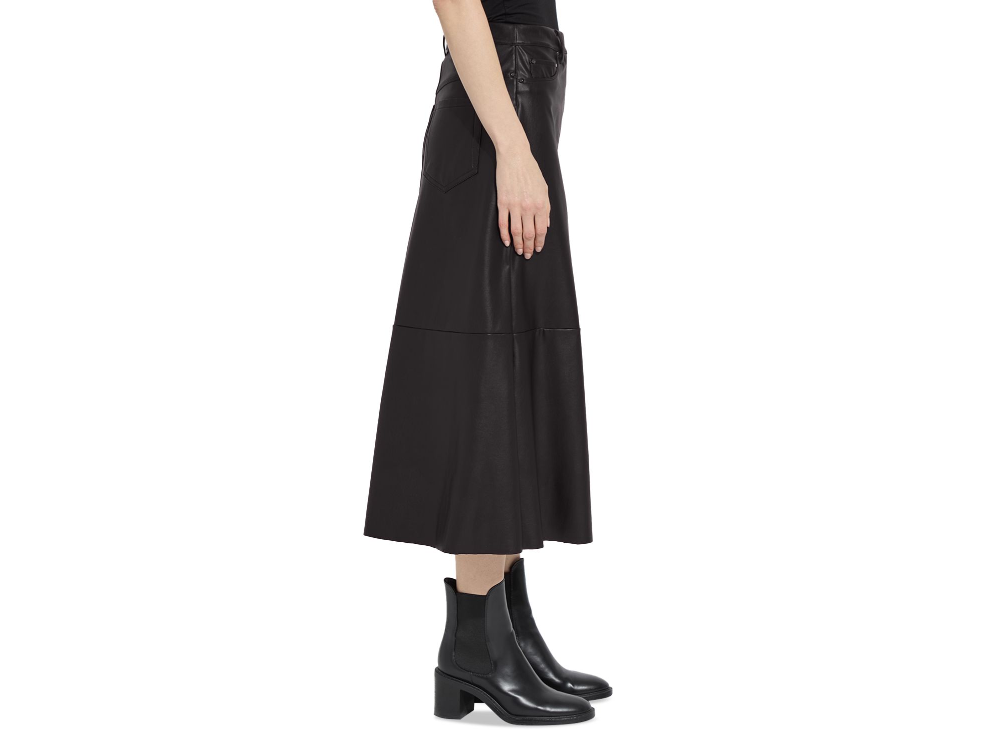 Warren Faux Leather Midi Skirt — Image 3
