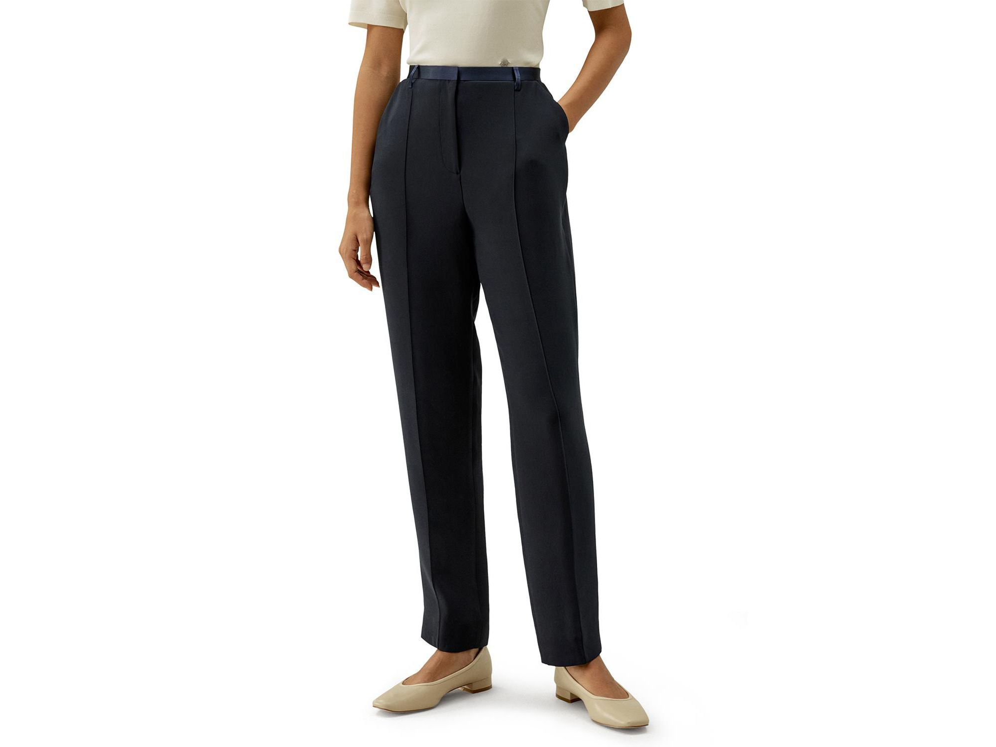Sophisticated Slim-Fit Adjustable Ankle Pants - Image 1