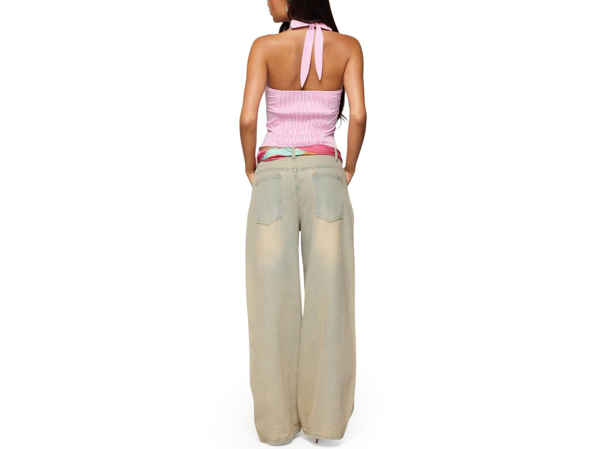 Caitie Striped Buckle Halter Top — Image 3