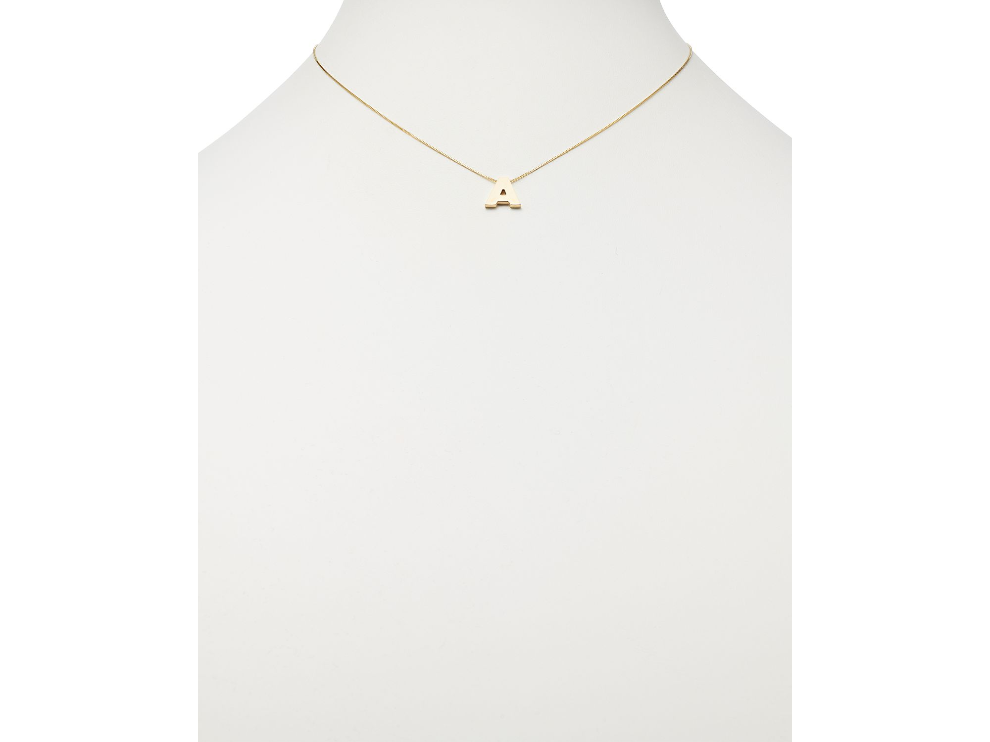 Initial Pendant Necklace in 14K Yellow Gold, 16" — Image 4