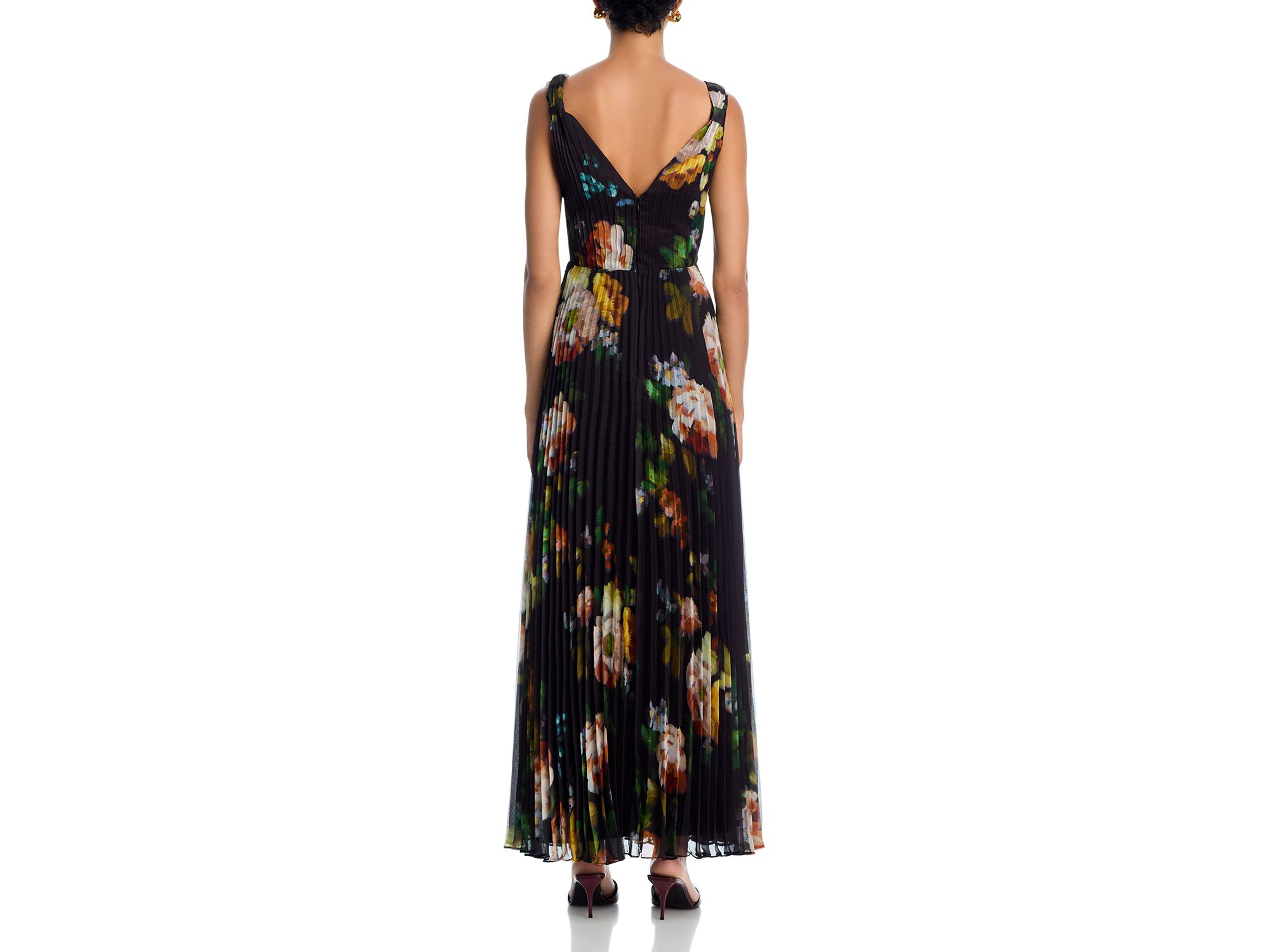 Pleated Floral Sleeveless Guest of Maxi Dress - Exclusive — Image 4