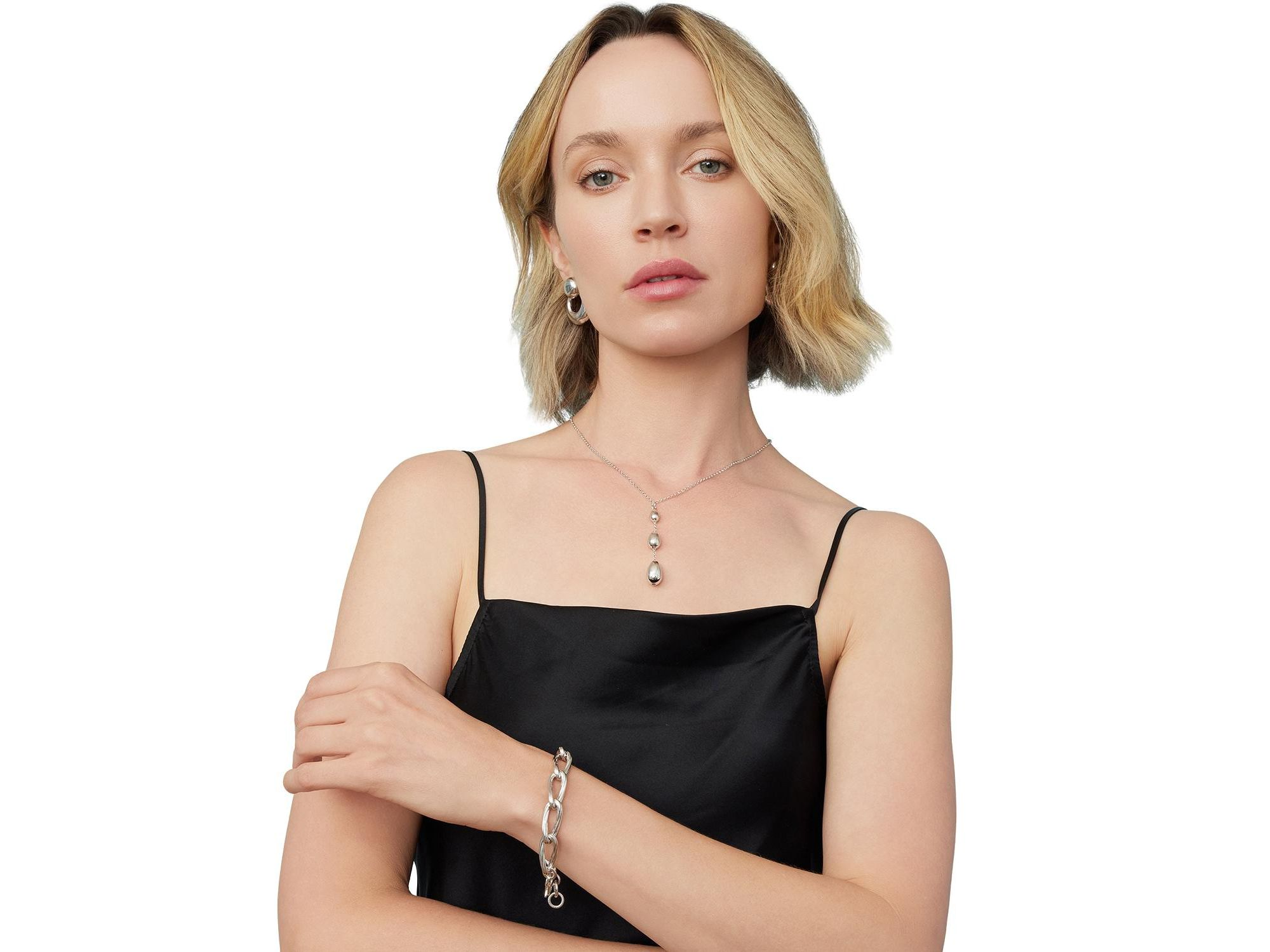 Sterling Reflection Pendant Necklace, 18" — Image 4