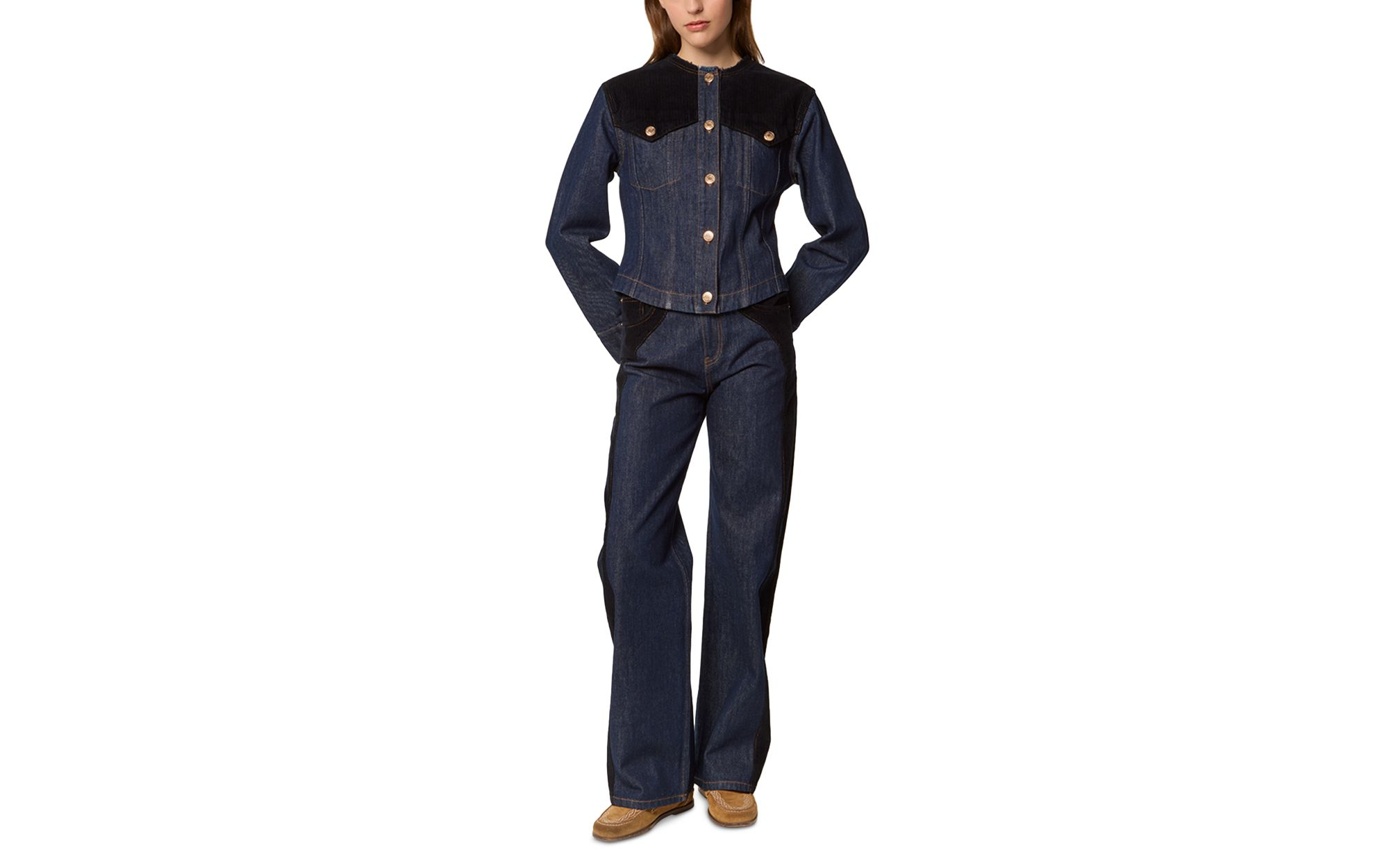Vanto Denim Velvet Trim Jacket — Image 6