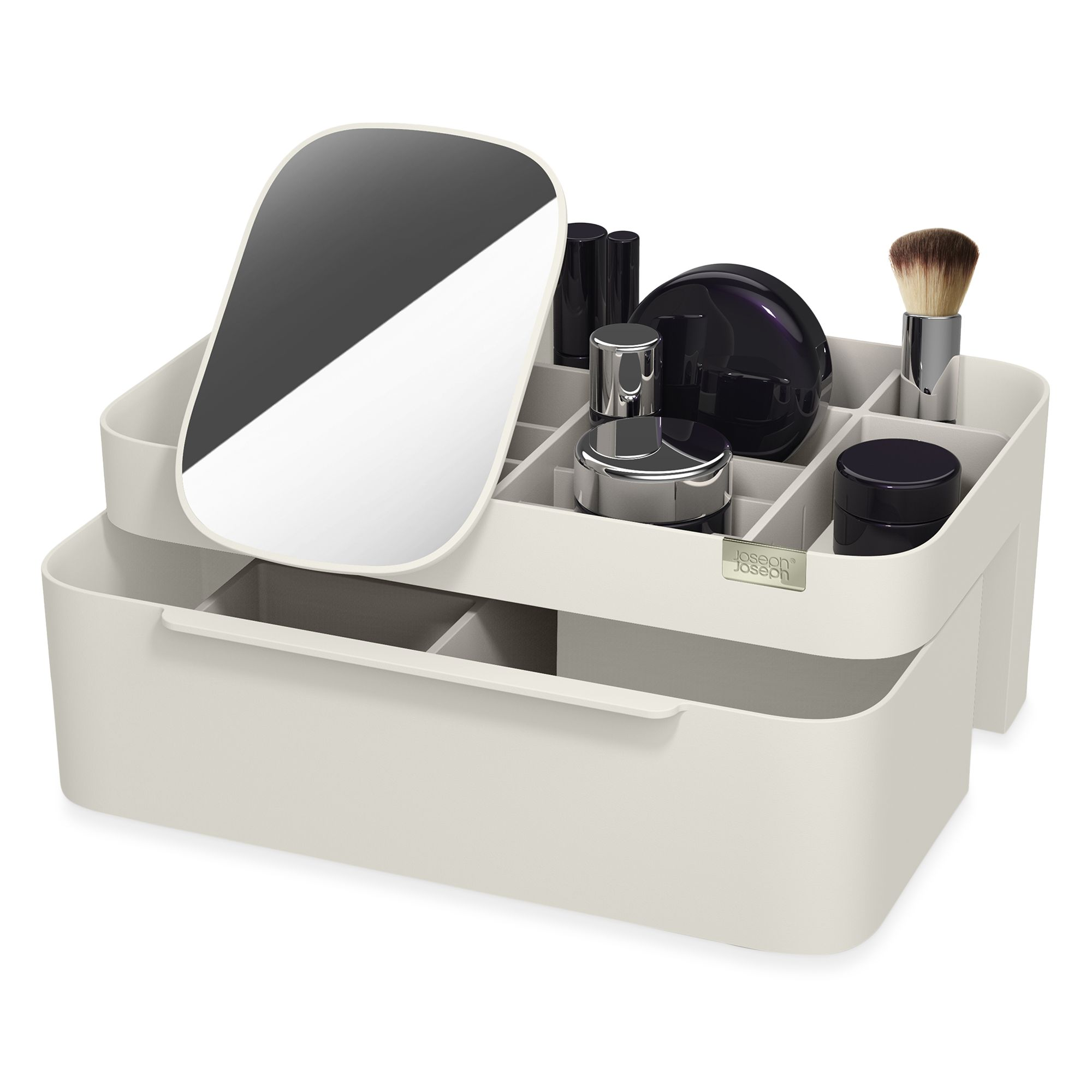 Viva Large Cosmetic Organizer with Removable Mirror, Shell — Image 7