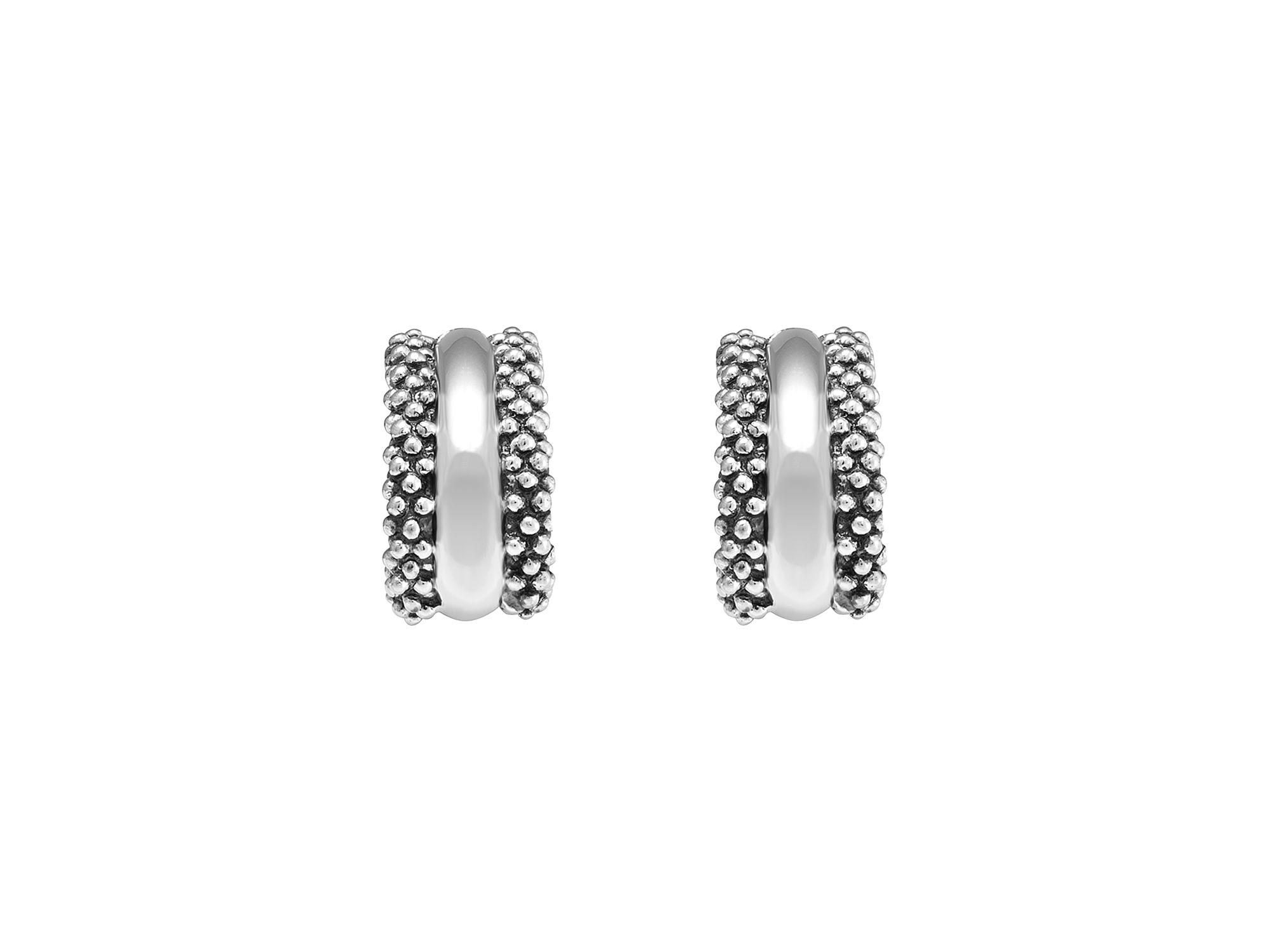 Caviar Hoop Earrings in Sterling — Image 4