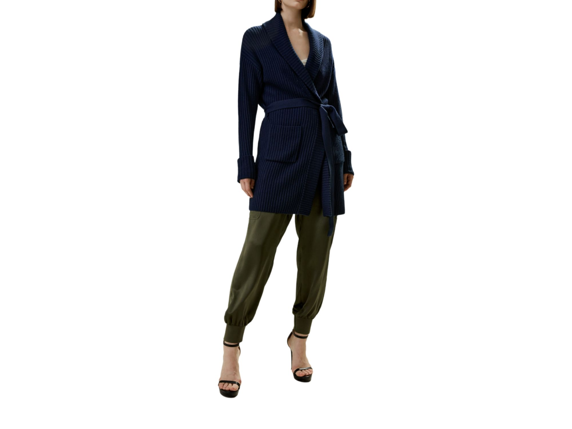 Merino Wool Shawl Collar Cardigan — Image 4
