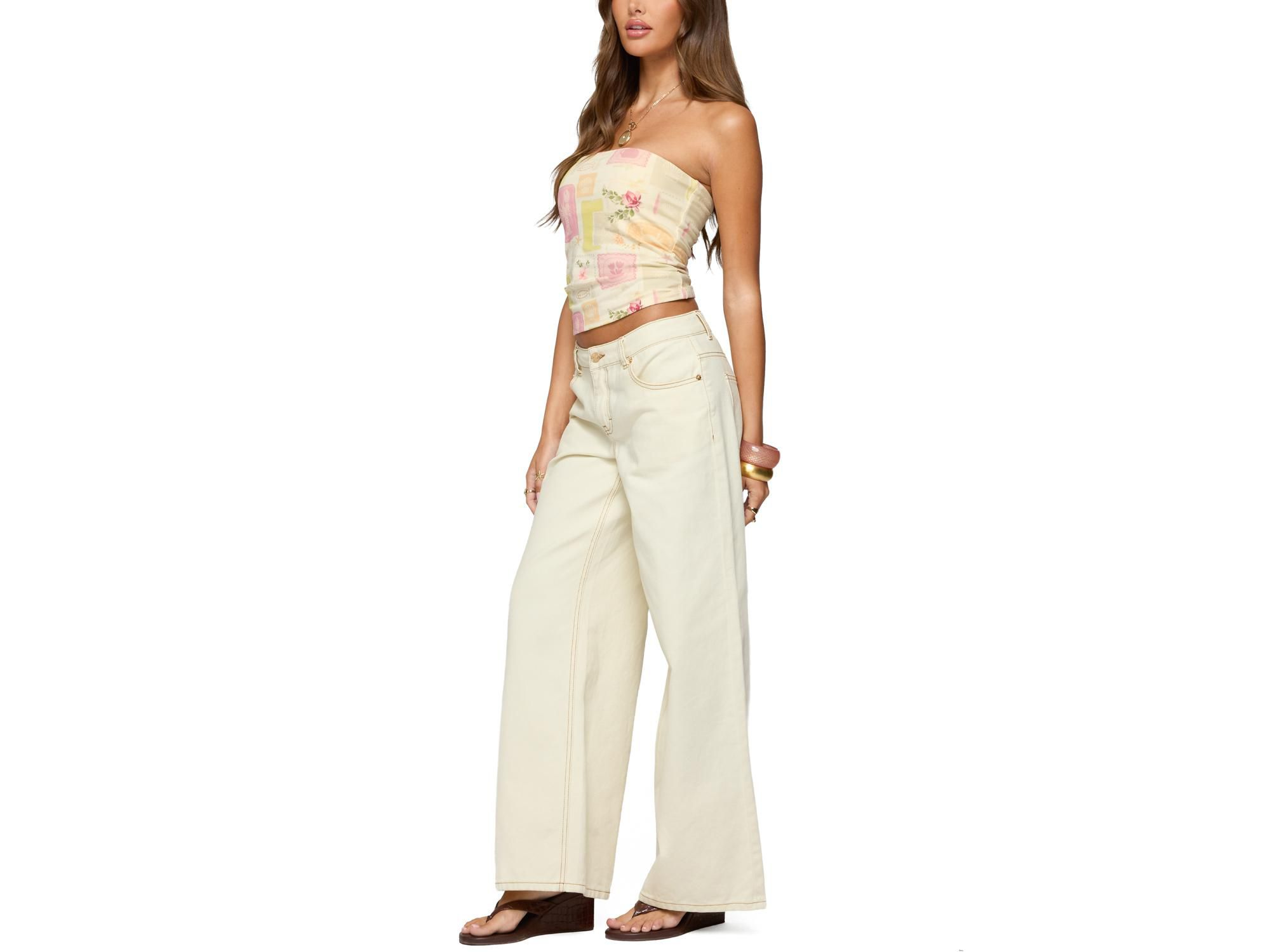 Cicilla Vintage Mixed Print Tube Top — Image 3