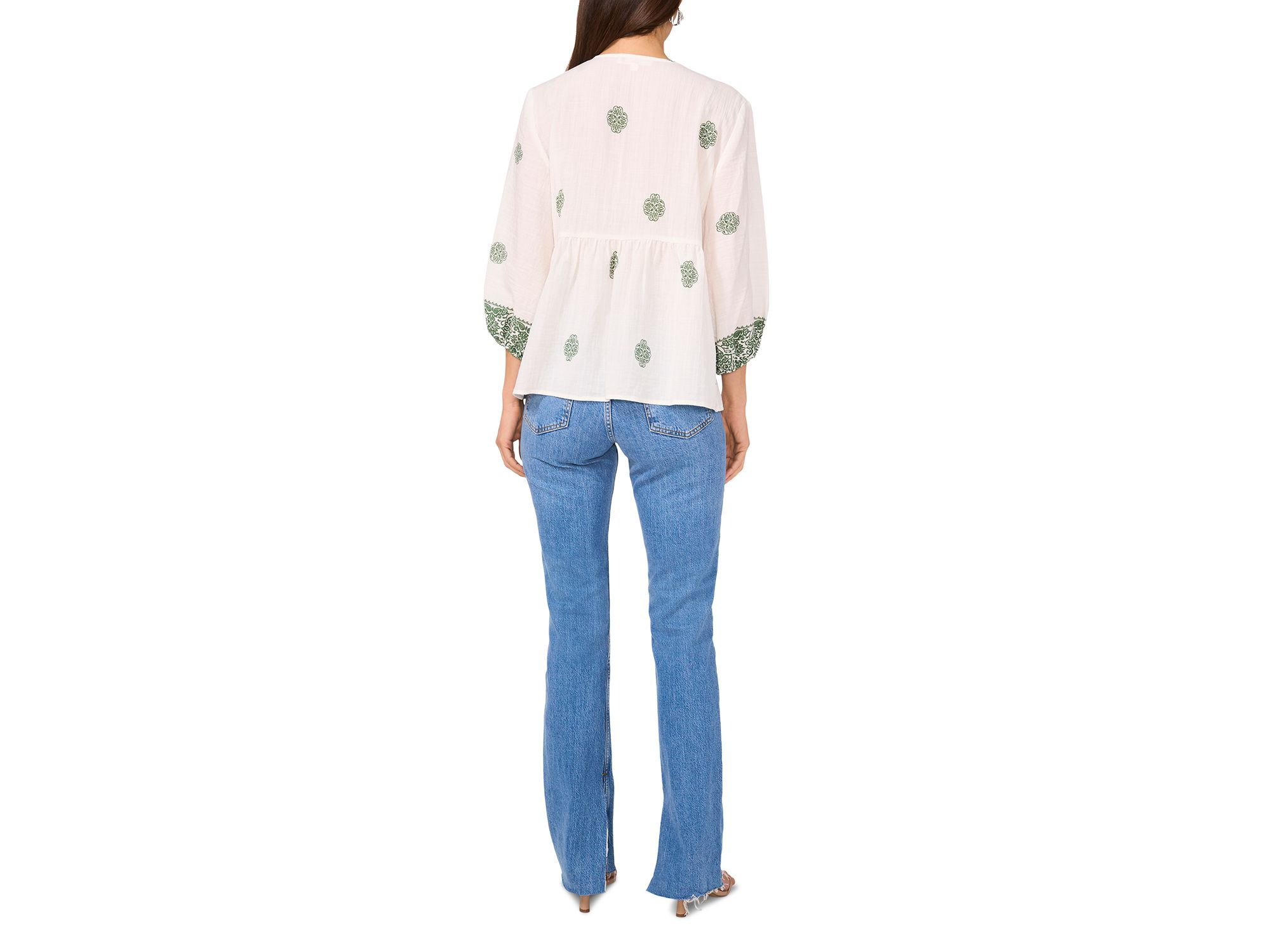 Neck Tie Peasant Blouse — Image 4