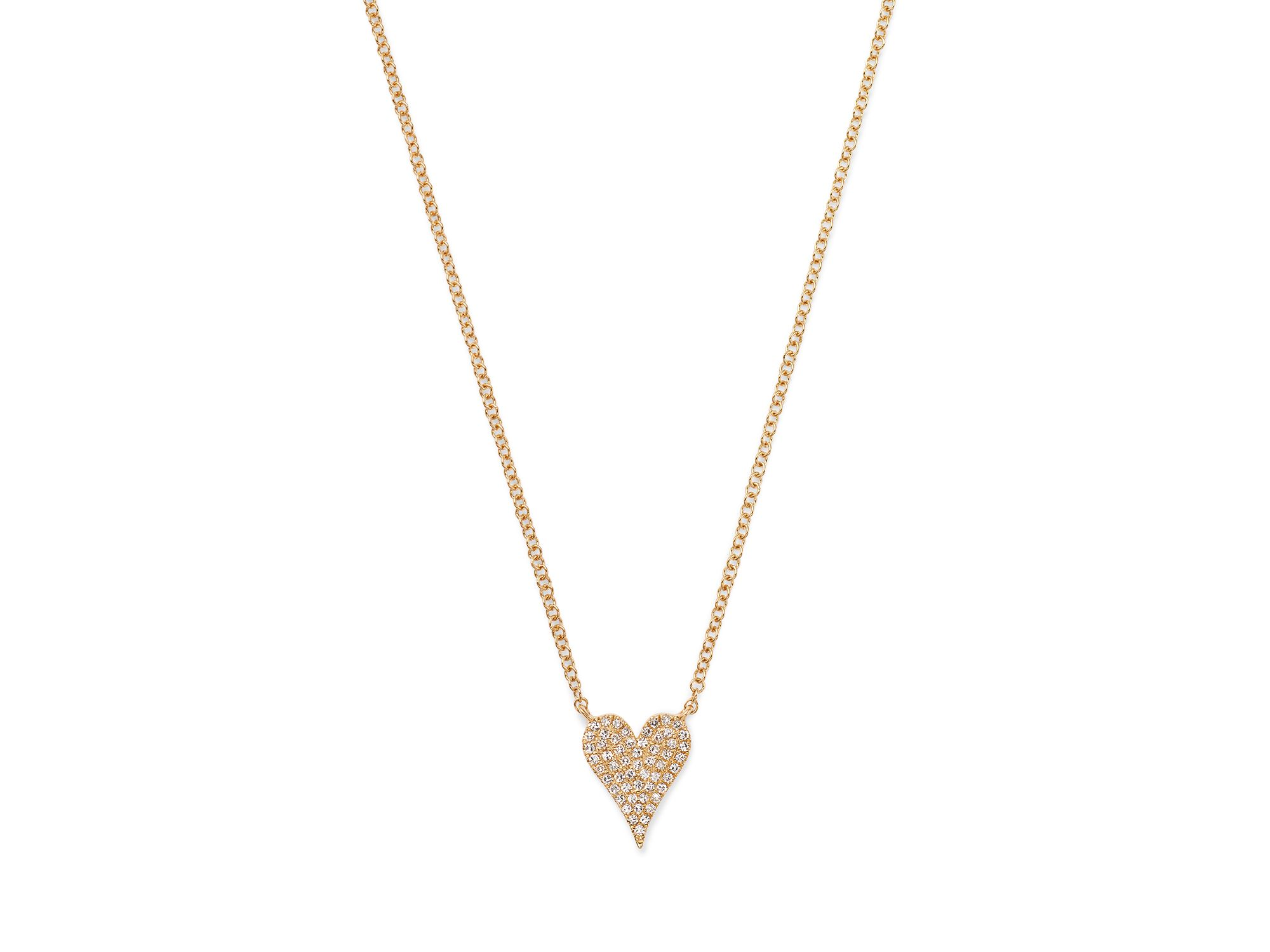 14K Yellow Gold Diamond Heart Pendant Necklace, 18" - Exclusive — Image 3