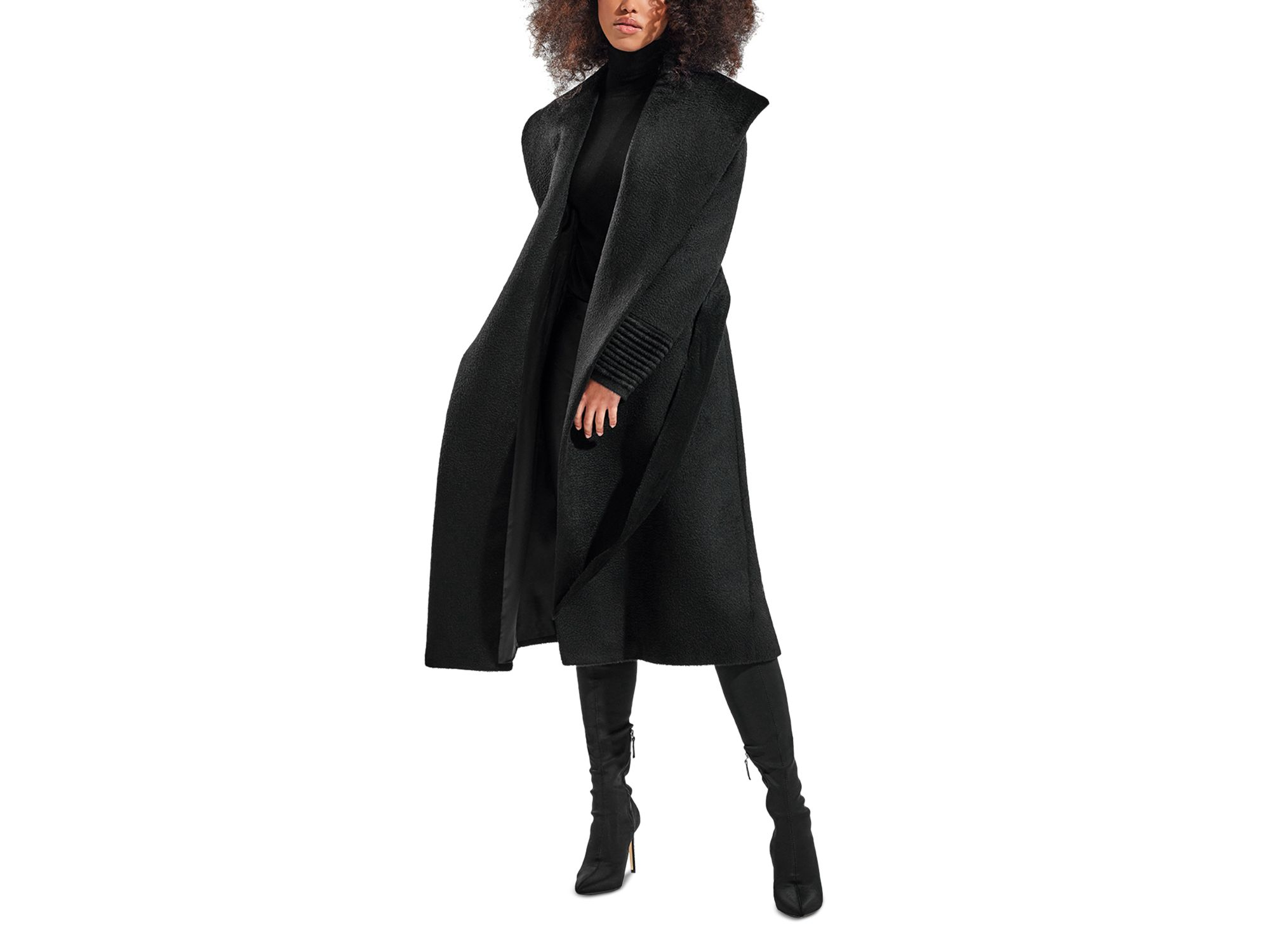 Suri Alpaca Blend Shawl Collar Wrap Coat — Image 4
