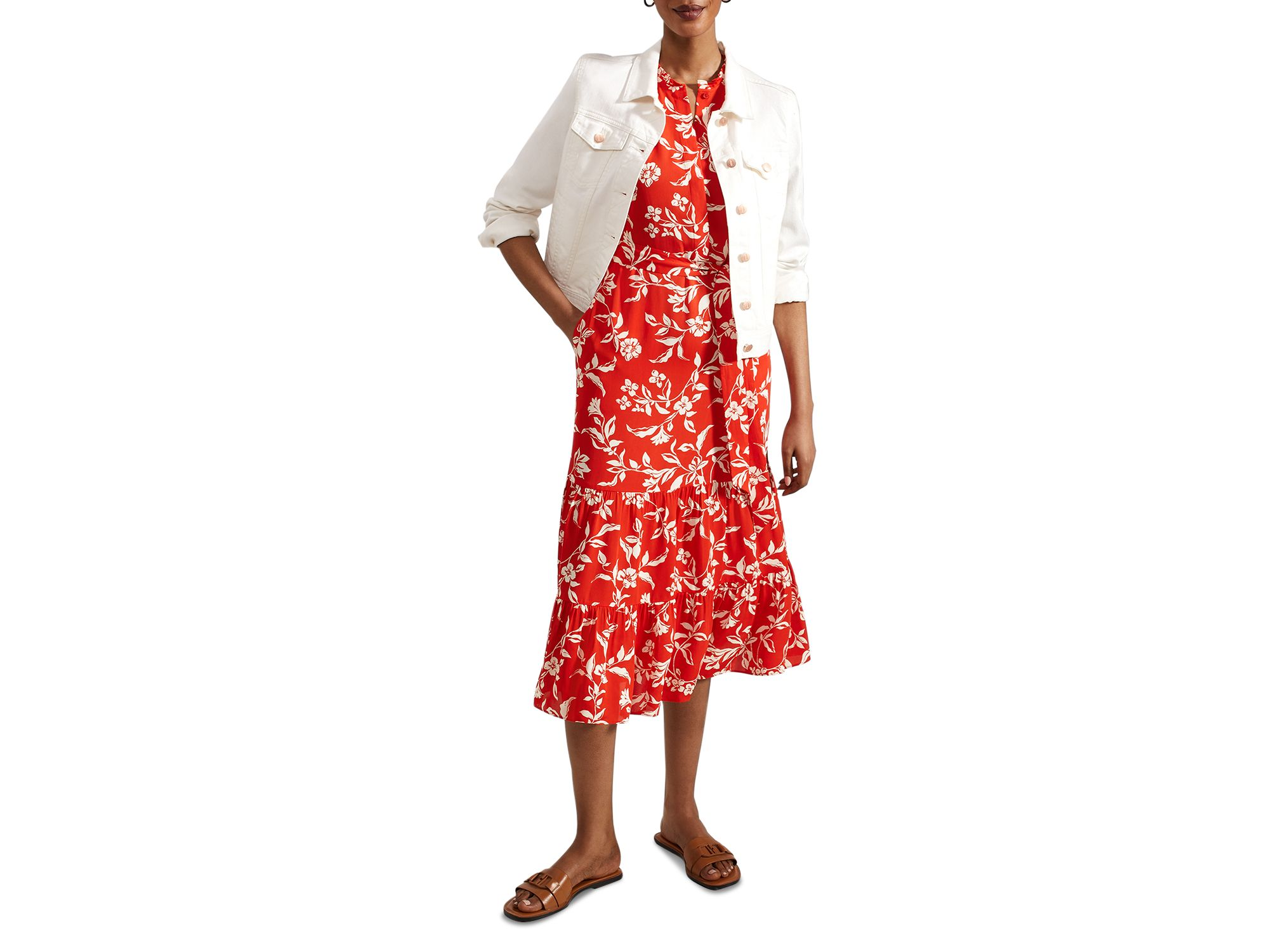 Elsa Ruffled Midi Dress — Image 7