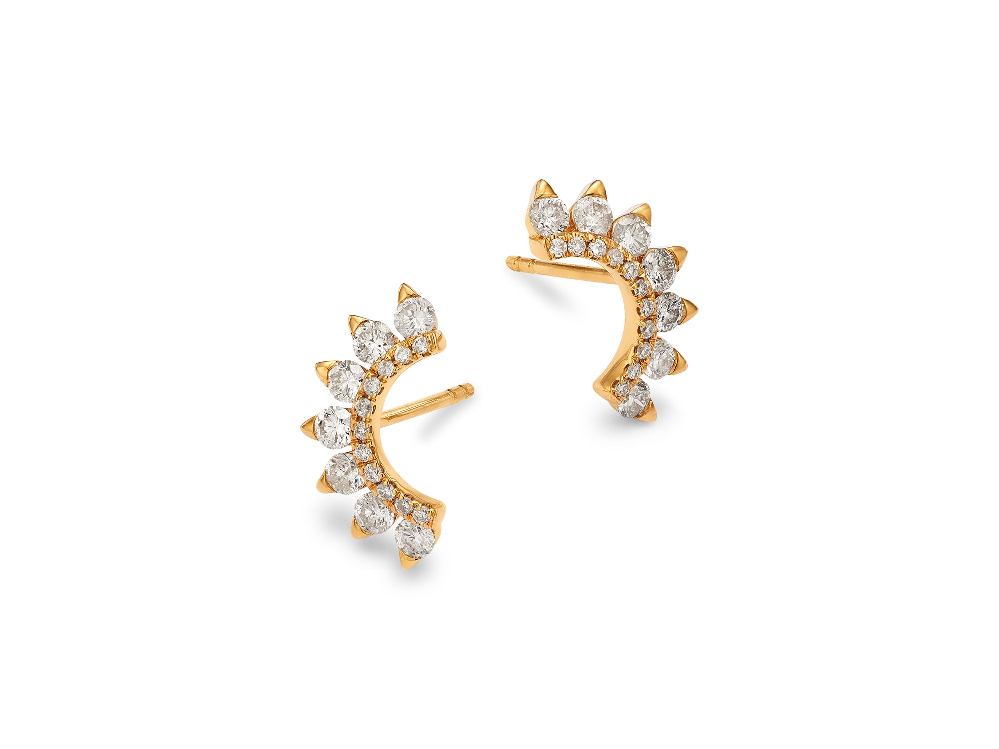 Diamond Ear Climbers in 14K Yellow Gold, 0.56 tcw — Image 3