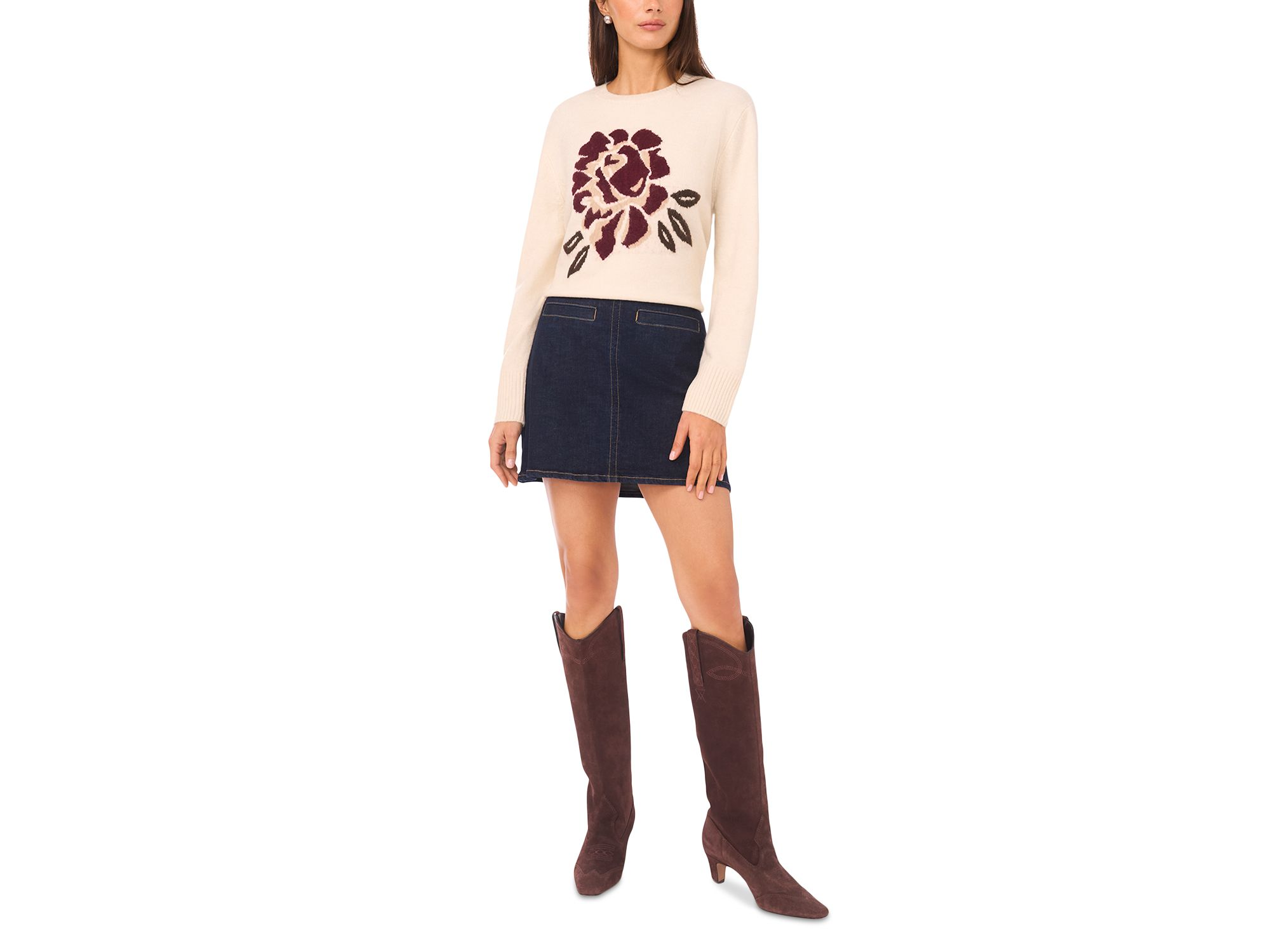 Rose Crewneck Pullover Sweater — Image 3