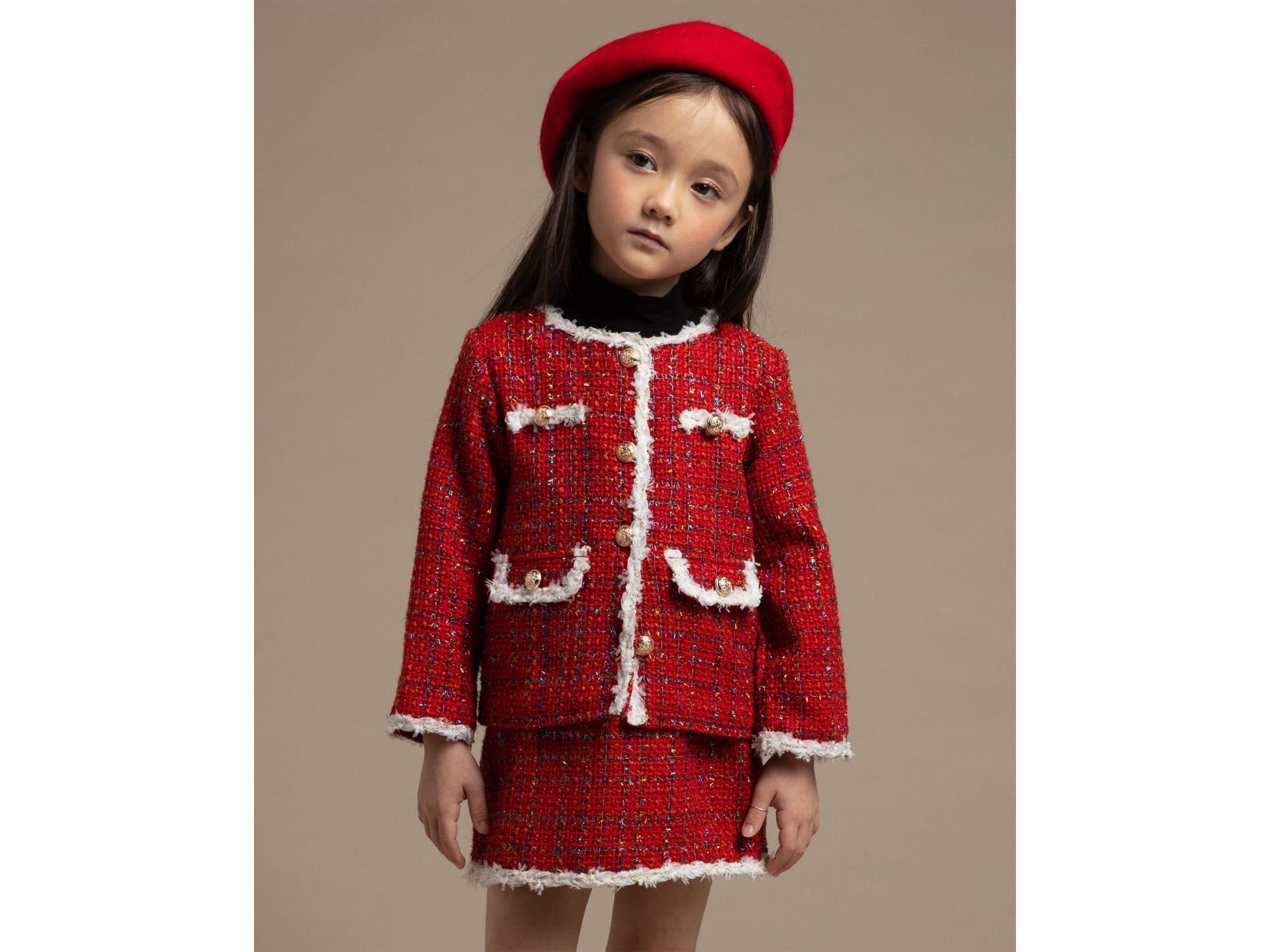 Girls' Tweed Jacket Set - Big Kid — Image 3