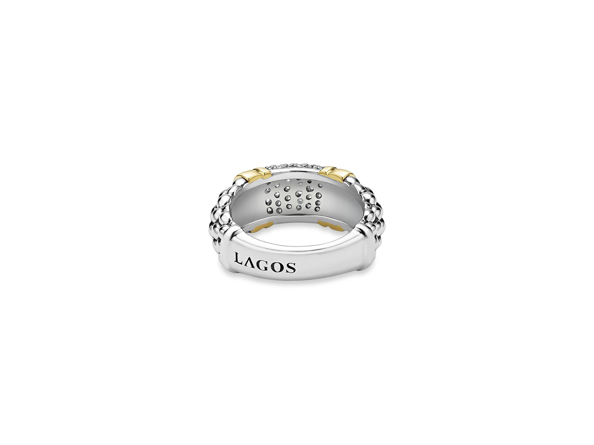 Two Tone Signature Caviar Diamond Ring, 0.567 tcw — Image 5