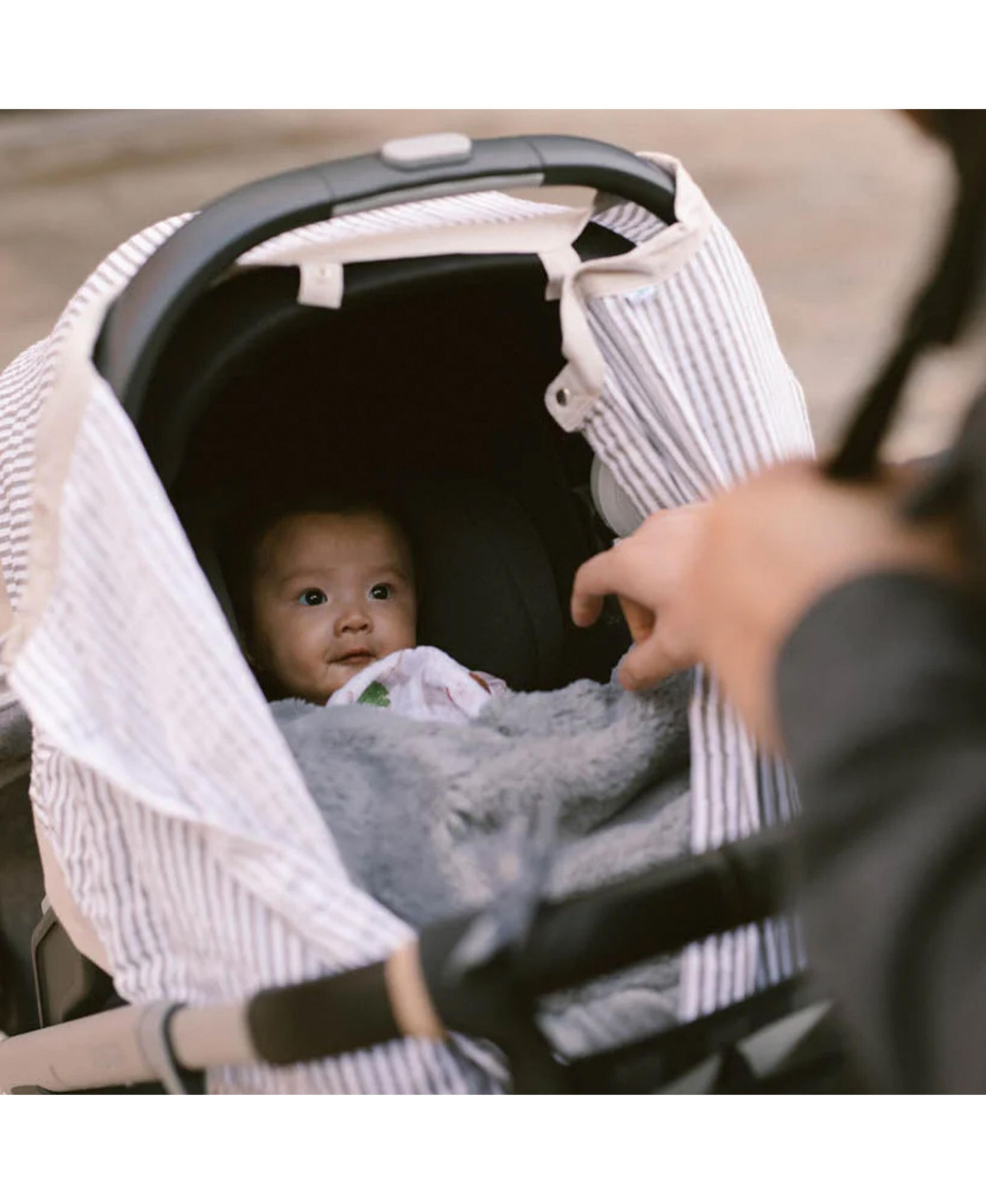 Unisex Cotton Muslin Car Seat Canopy - Baby — Image 4