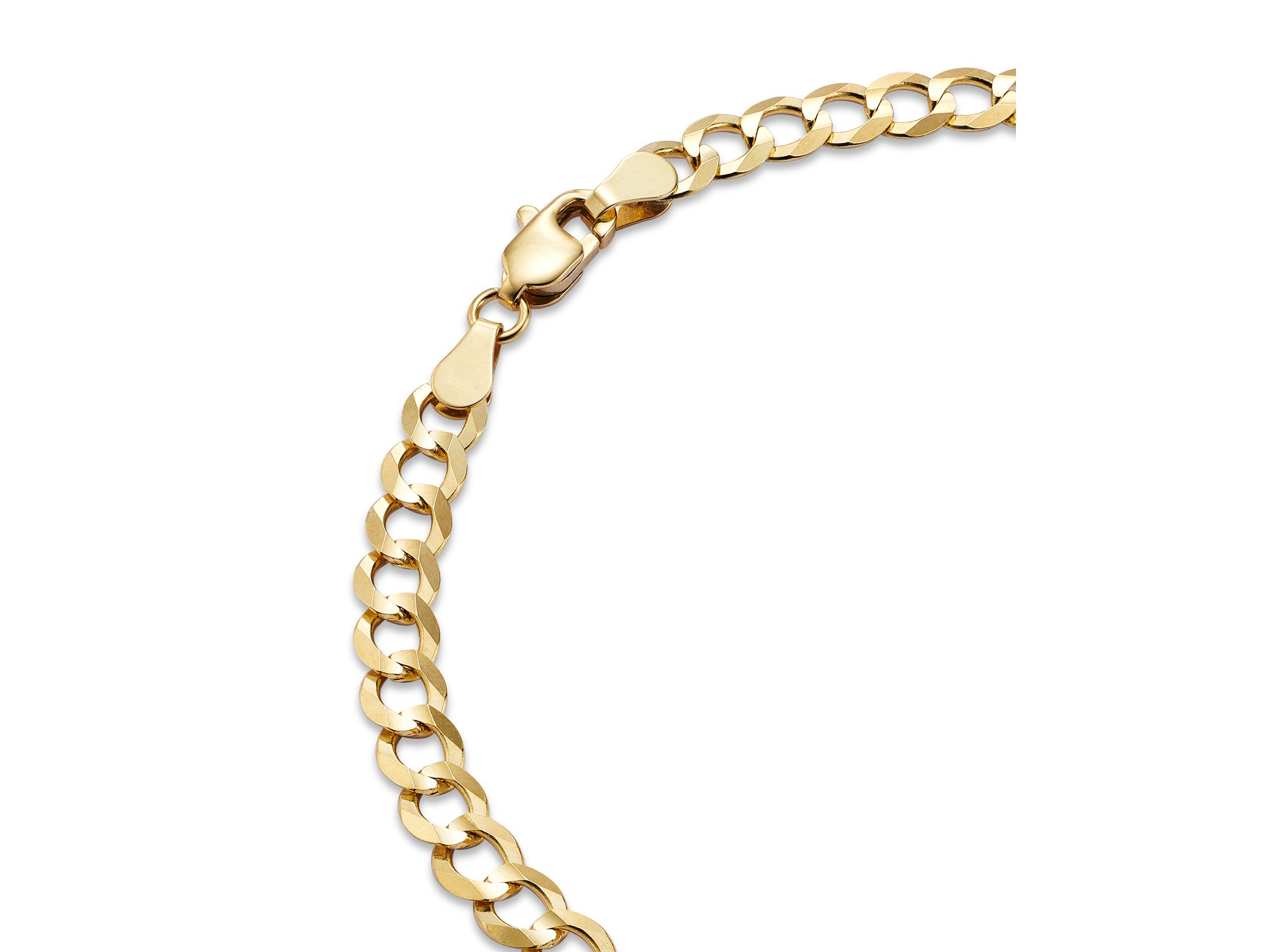 Men's Curb Link Chain Bracelet in 14K Yellow Gold — Image 3