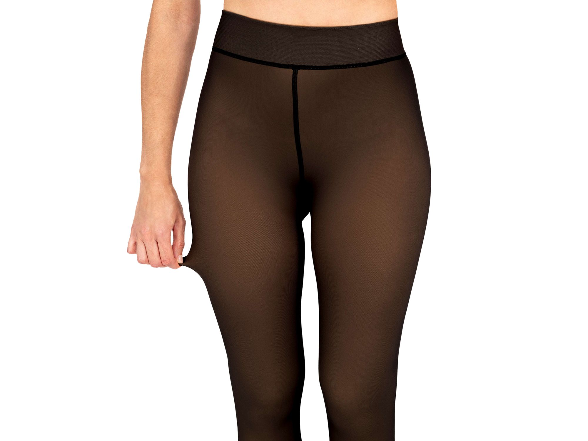 Faux Sheer Fleece Tights — Image 3