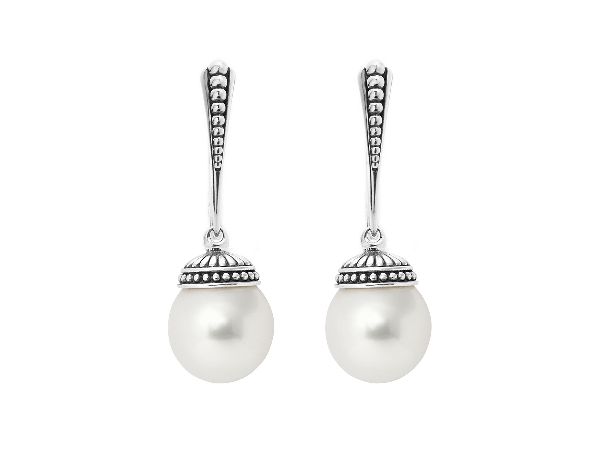 Sterling Silver Luna Freshwater Cultured Pearl Drop Earrings — Image 3