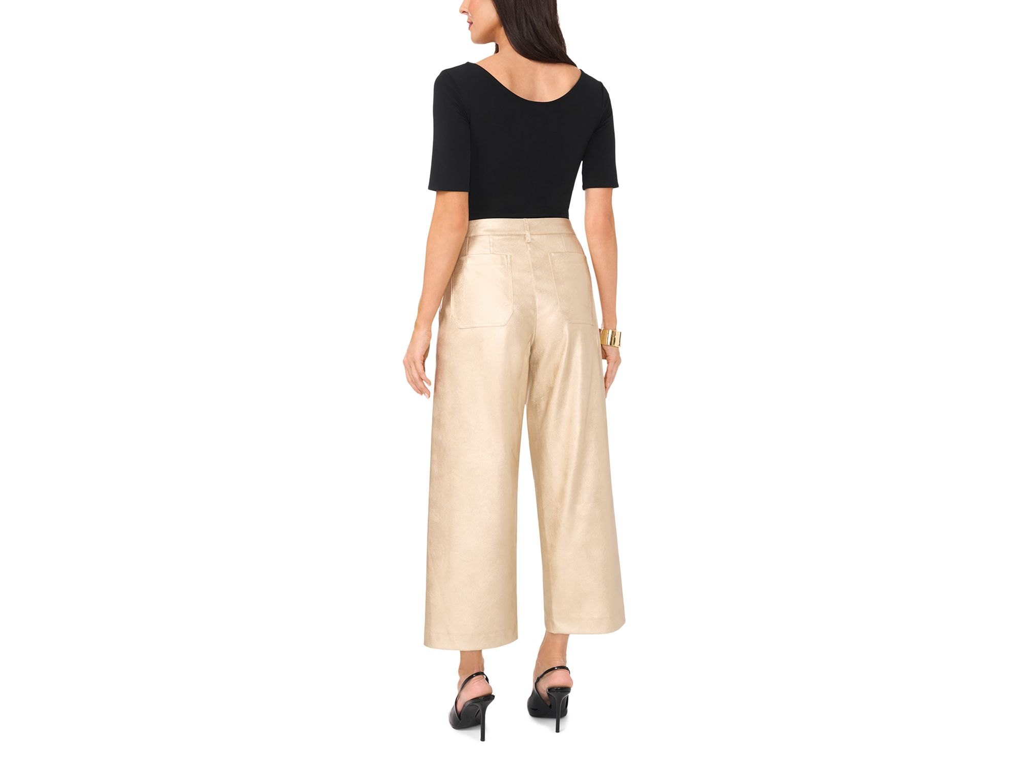 Cropped Metallic Pants — Image 4