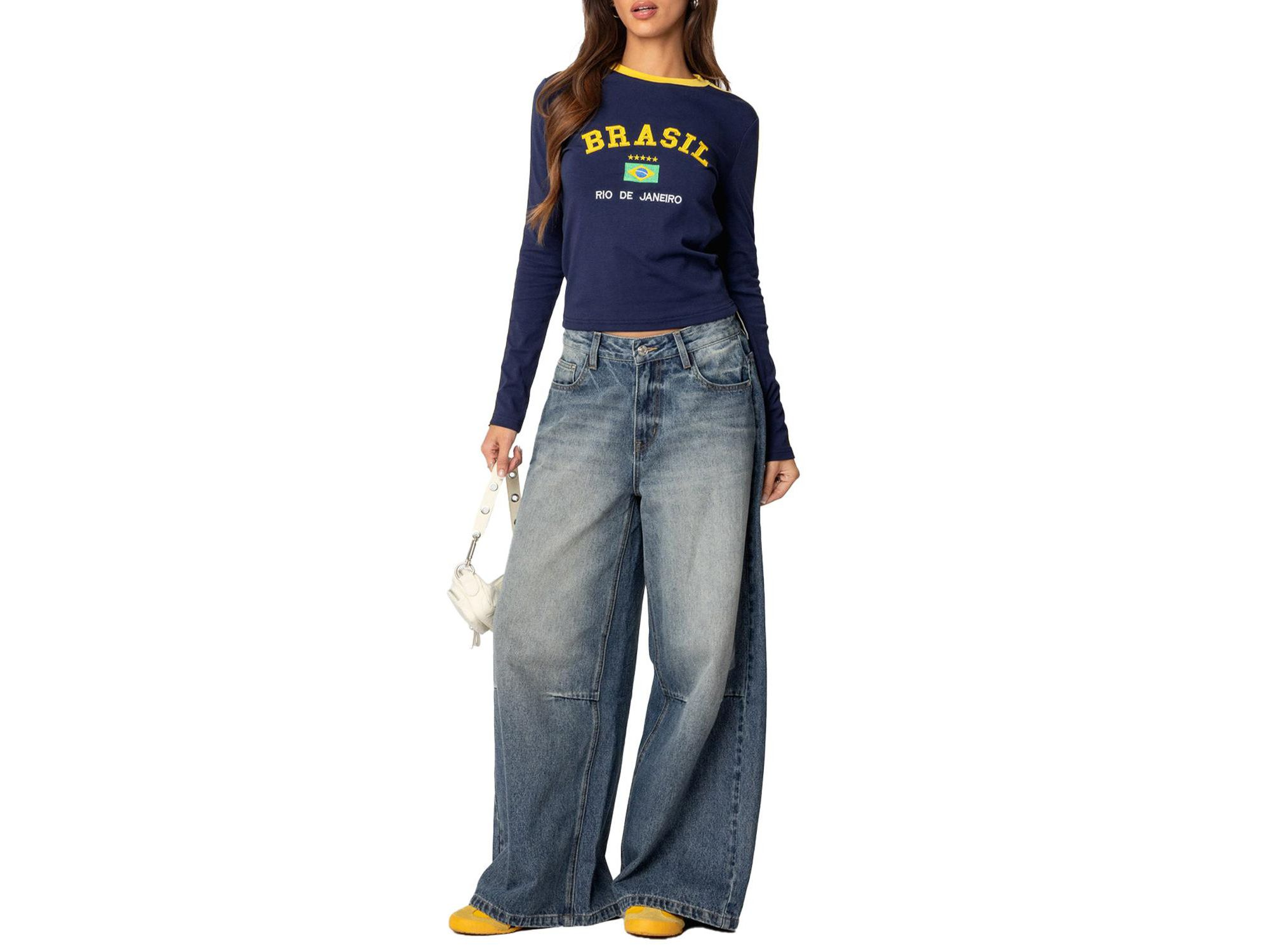 Brasil Embroidered Long Sleeve T Shirt — Image 3