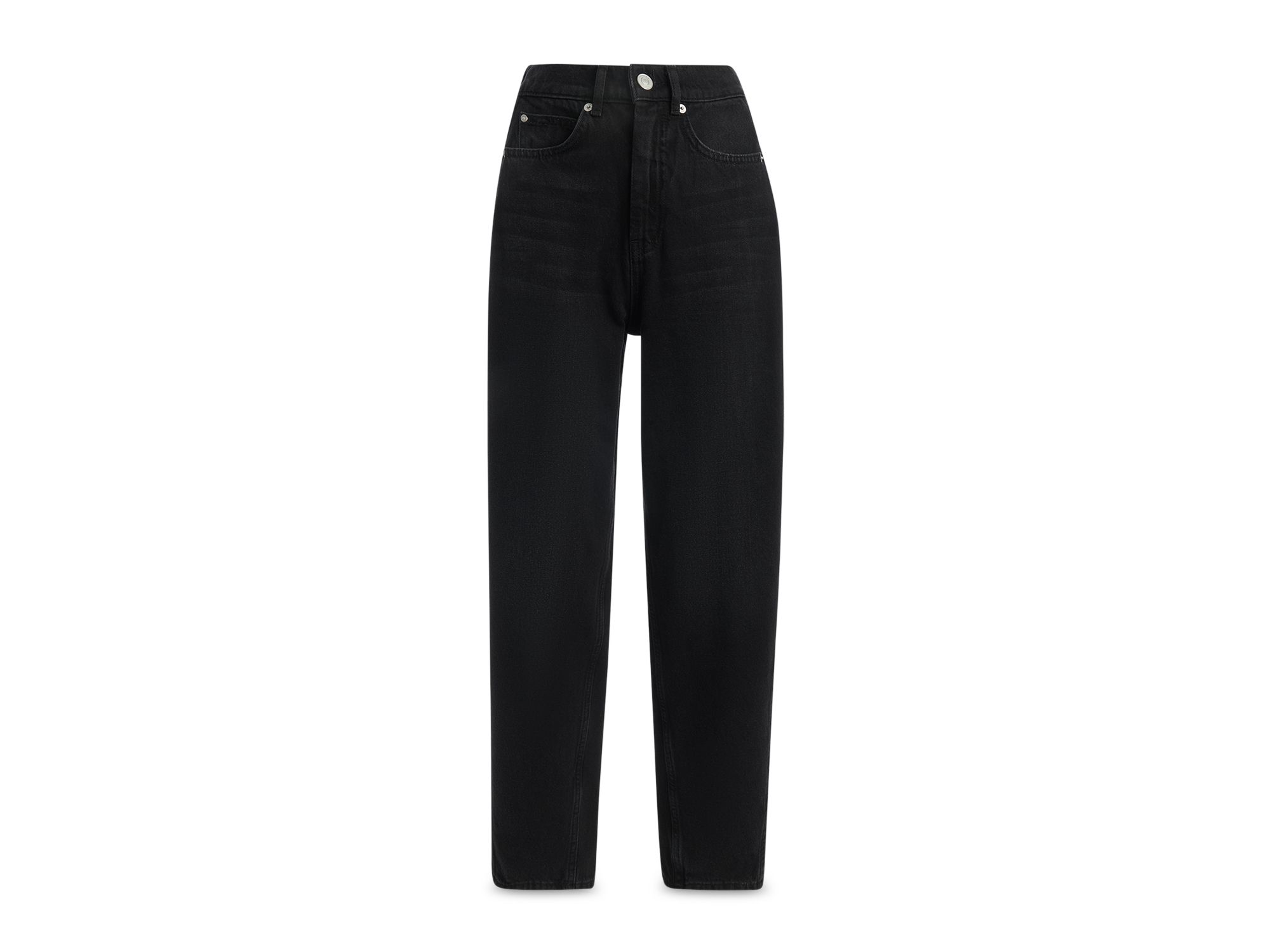 Petites Authentic High Rise Barrel Jeans in Black — Image 5