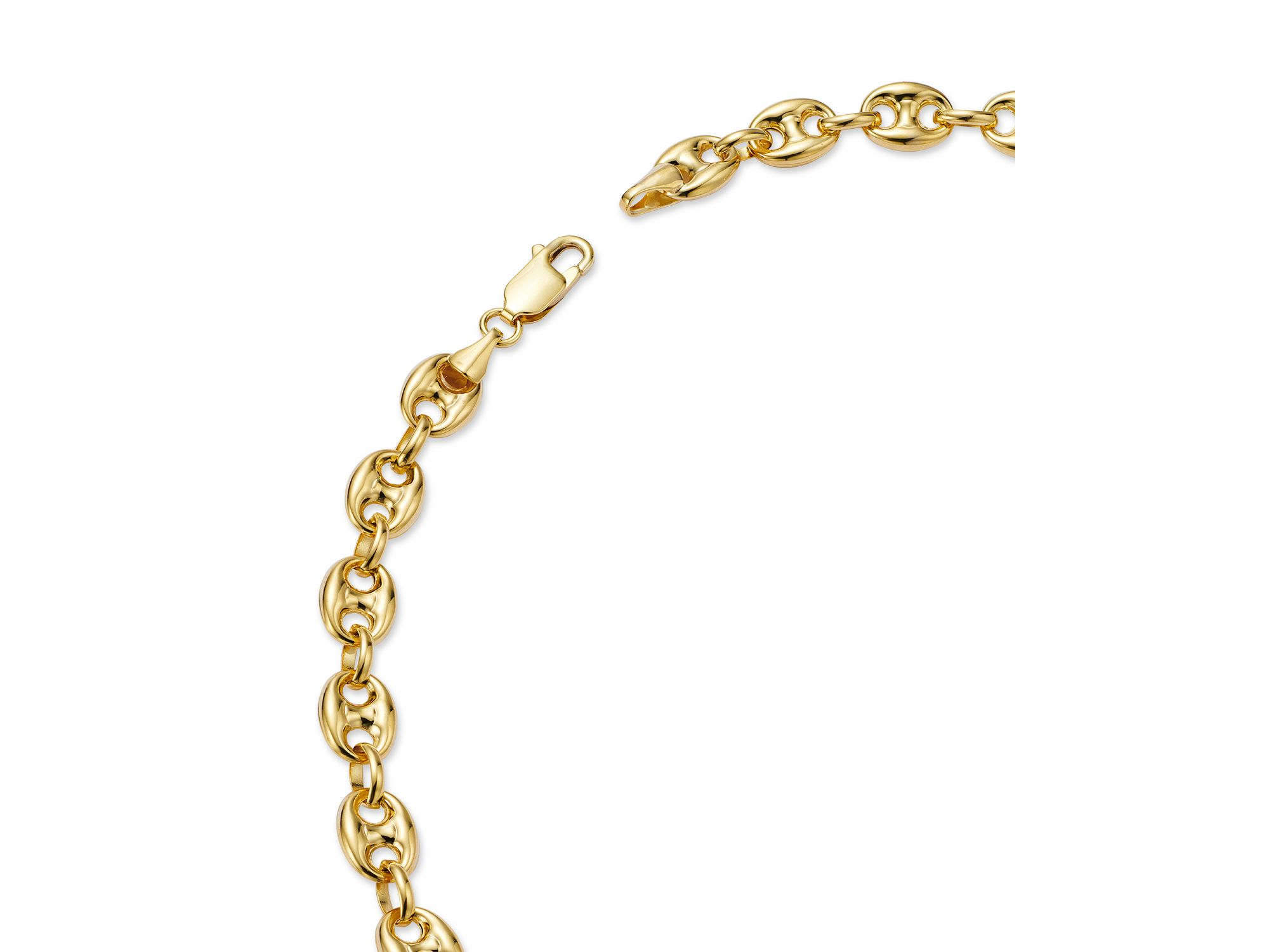 Men's Puffed Mariner Link Chain Necklace in 14K Yellow Gold, 24" — Image 3