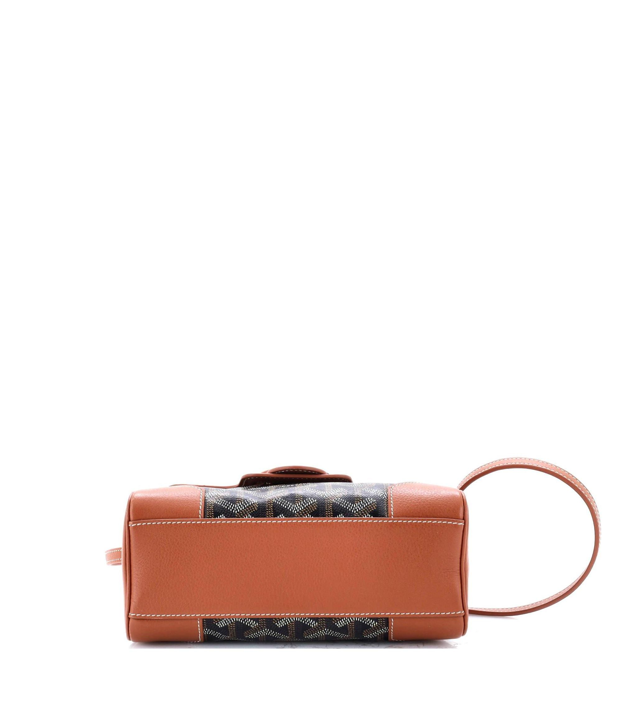 Mini Saigon Top Handle Bag Coated Canvas with Leather — Image 5