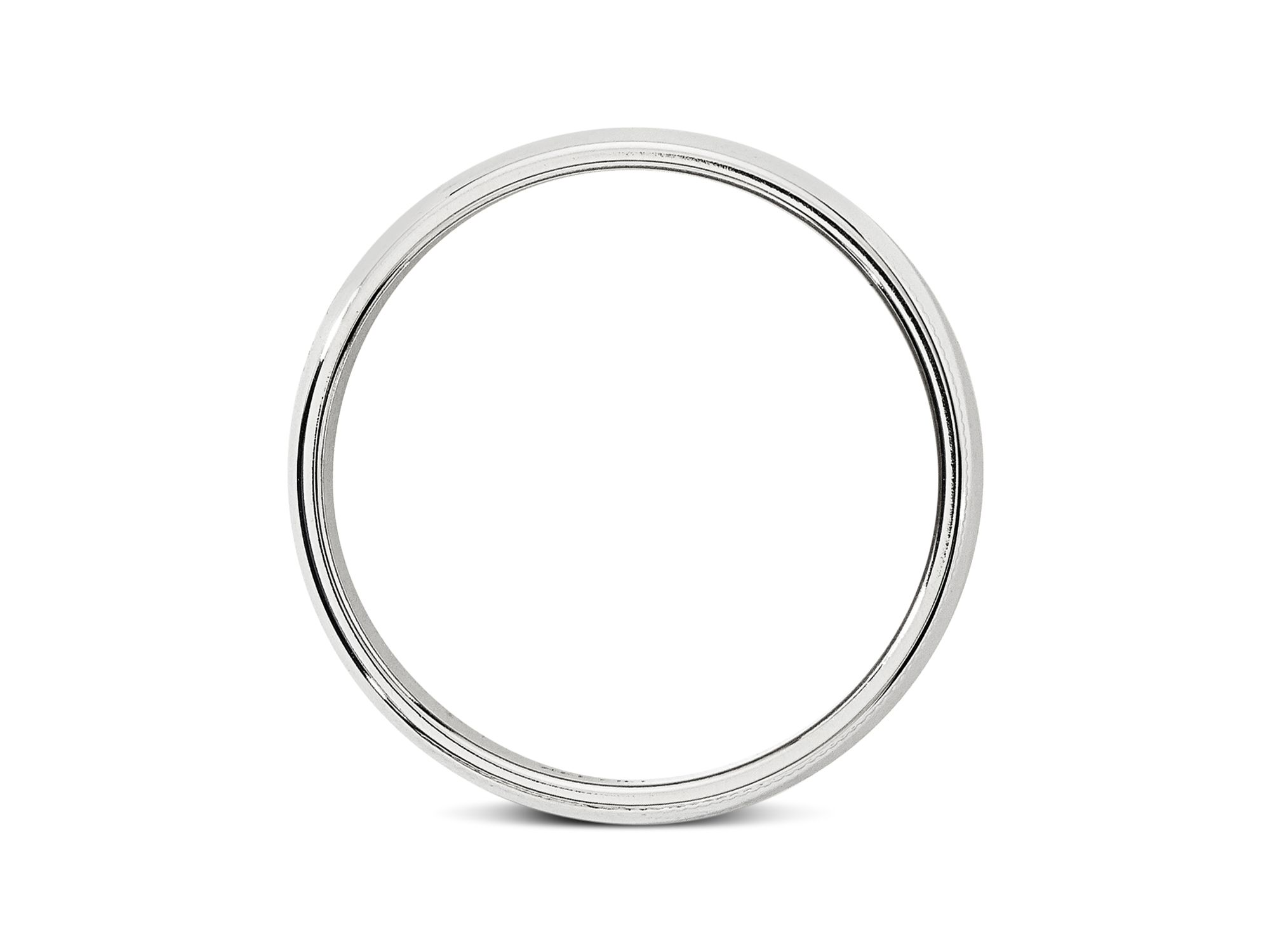 Men's 6mm Half-Round Milgrain Band in 14K White Gold — Image 3