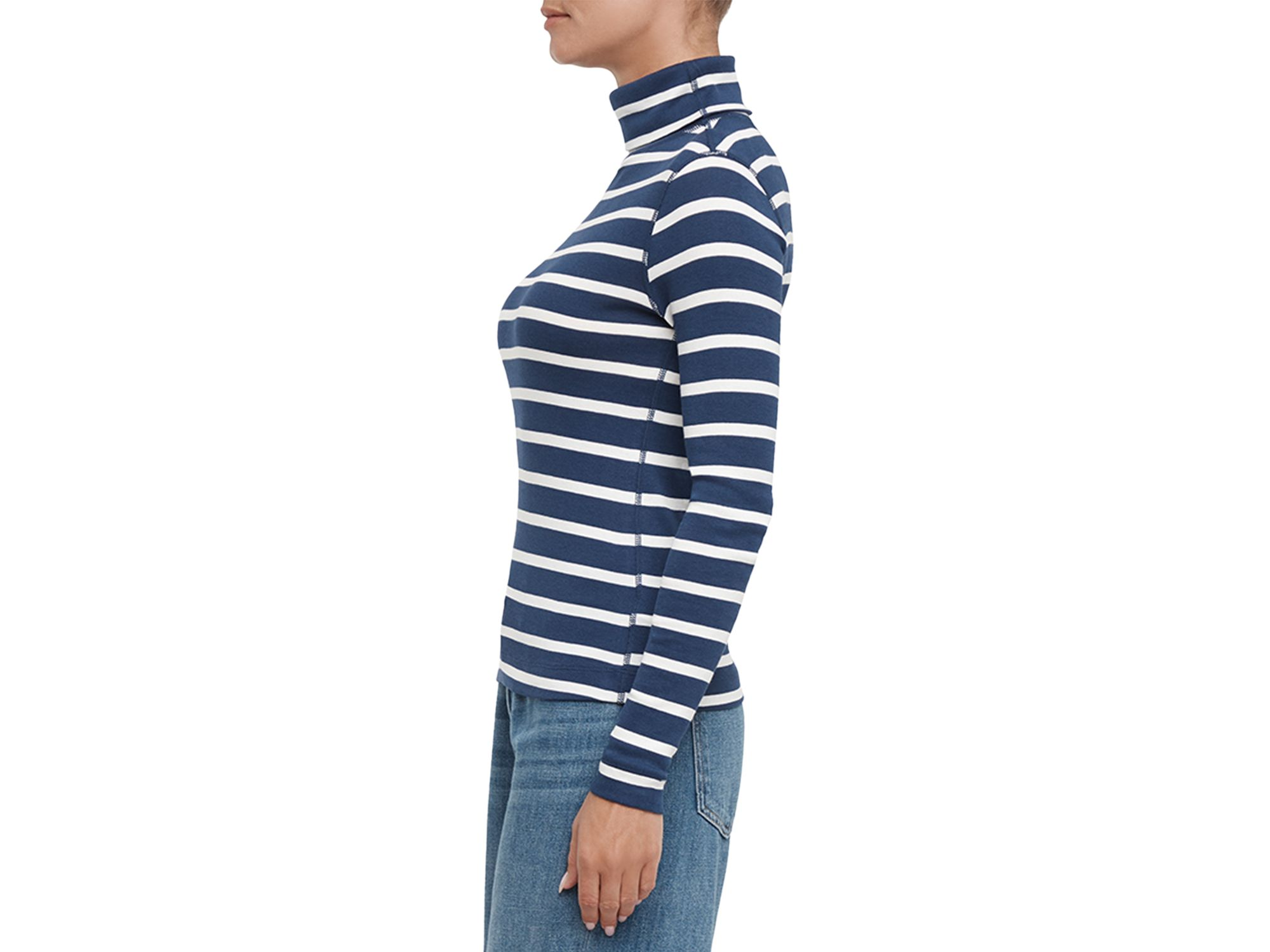 Striped Turtleneck Long Sleeve Tee — Image 5