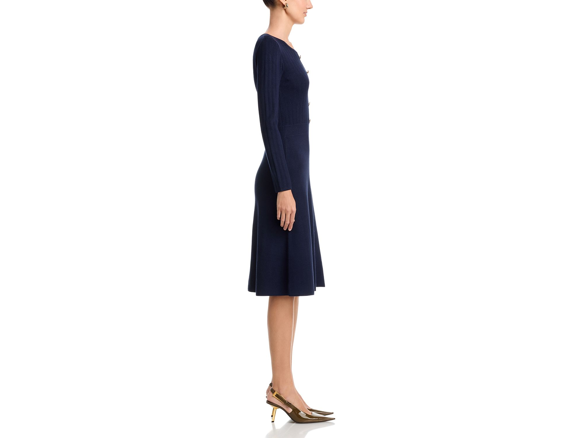 Long Sleeve Ribbed Sweater Dress — Image 5