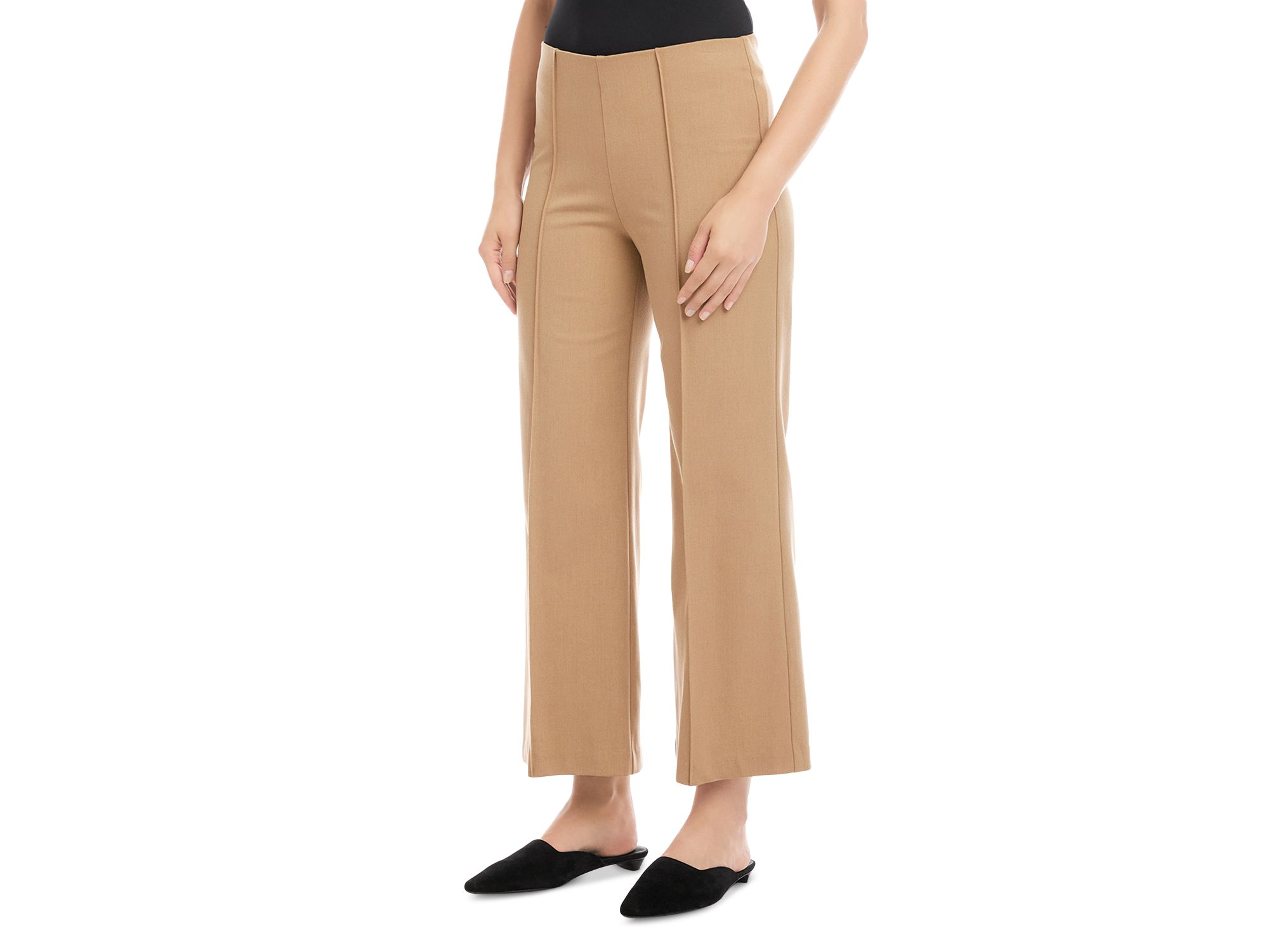 Cropped Pintuck Wide-Leg Pants — Image 4