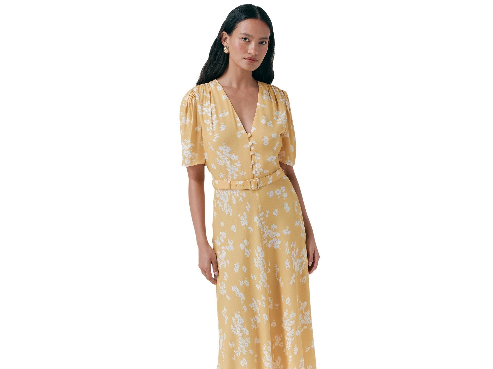 Jemima Crepe Floral Belted Midi Dress — Image 3