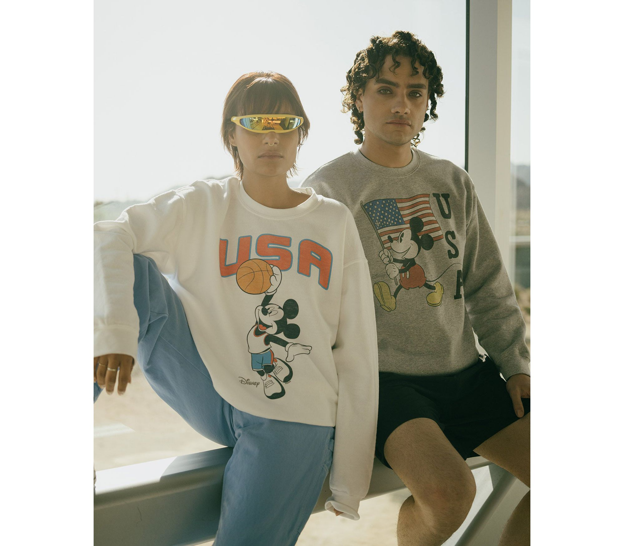 Unisex USA Mickey Basketball Flea Market Fleece Sweatshirt — Image 3