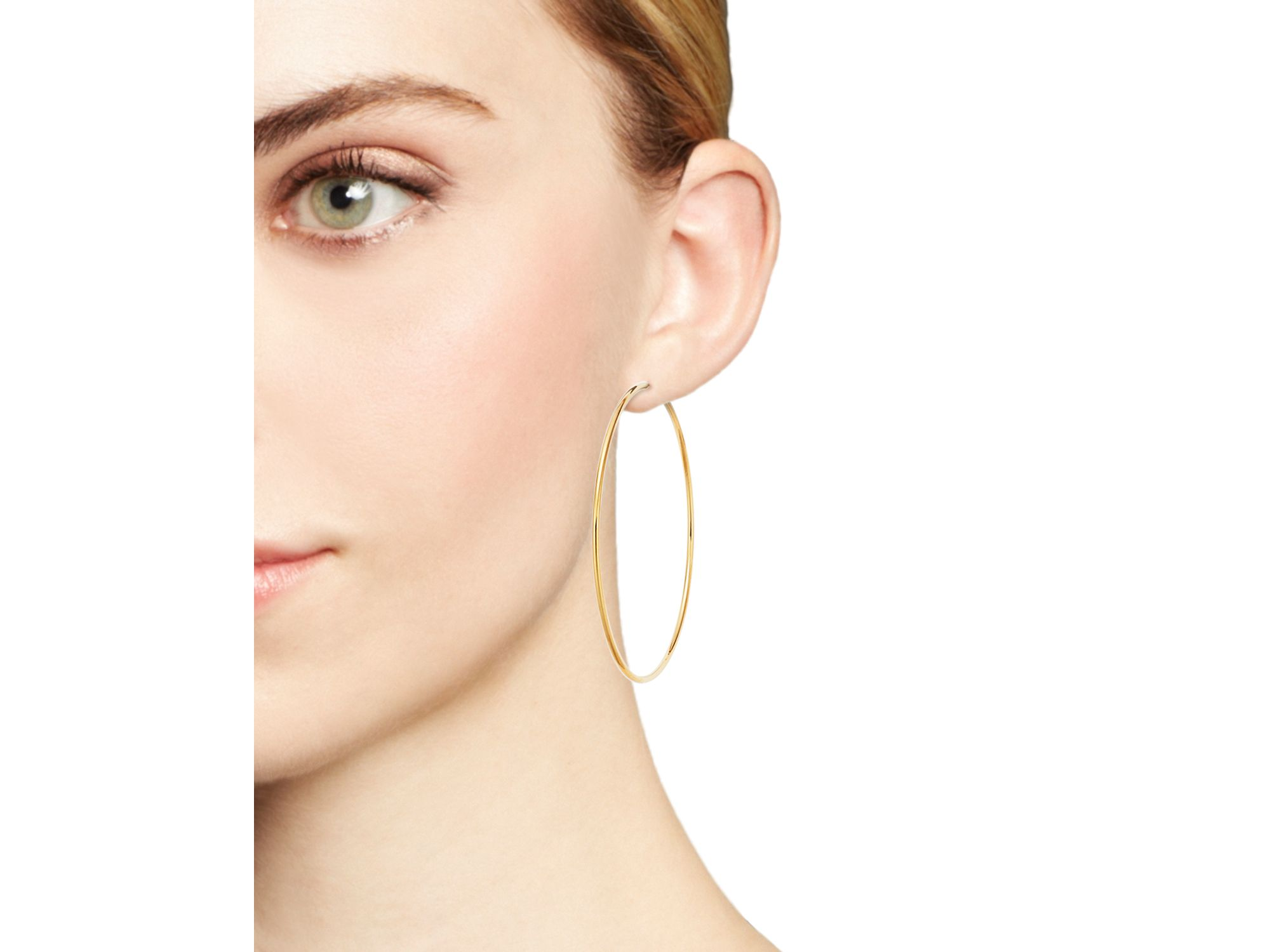 14K Yellow Gold Large Endless Hoop Earrings — Image 3