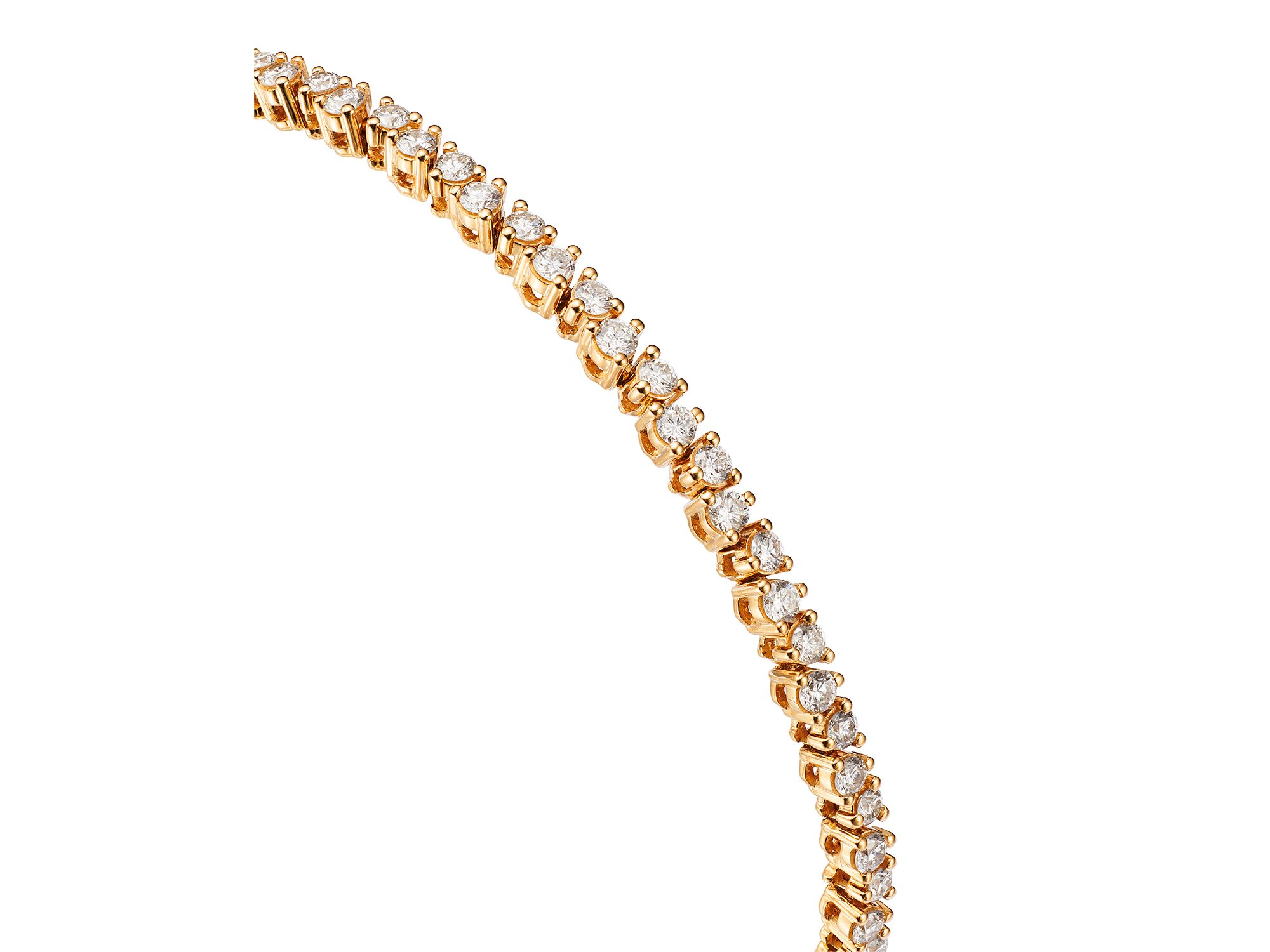 Diamond Scatter Tennis Bracelet in 14K Yellow Gold, 2.50 tcw — Image 3
