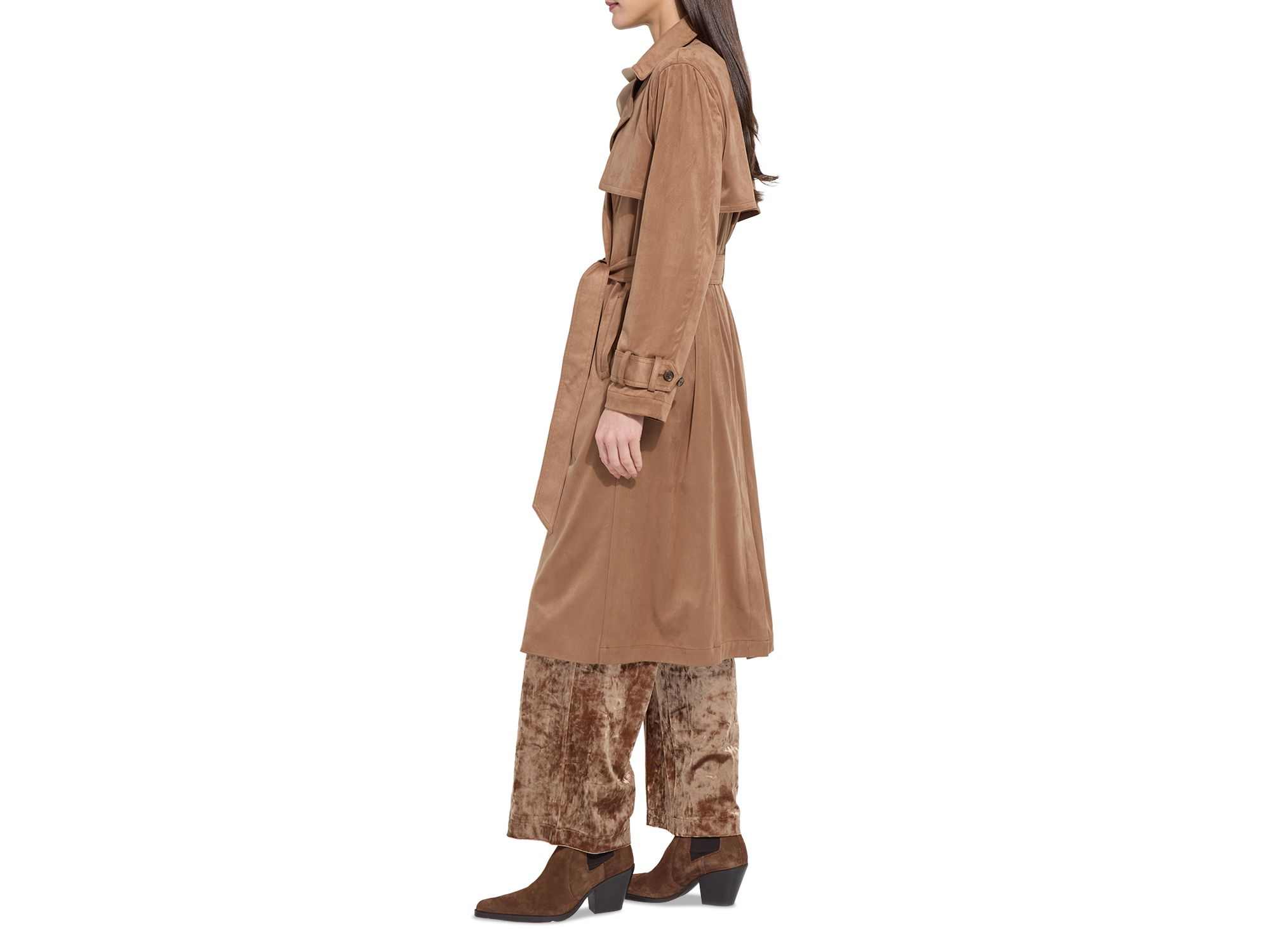 Agatha Faux Suede Trench Coat — Image 4