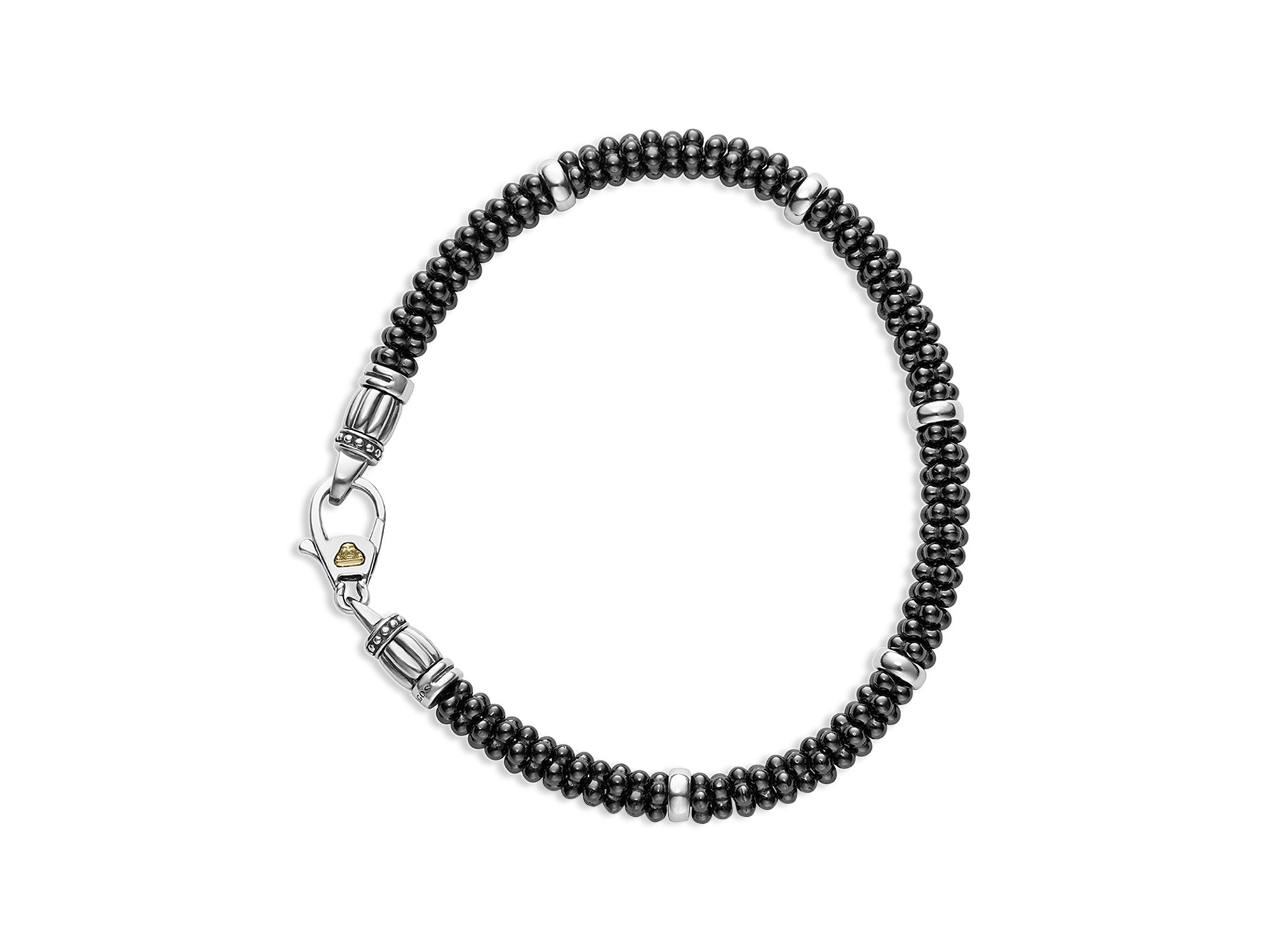 Black Caviar Ceramic Sterling Silver and 18K Gold Bracelet — Image 3