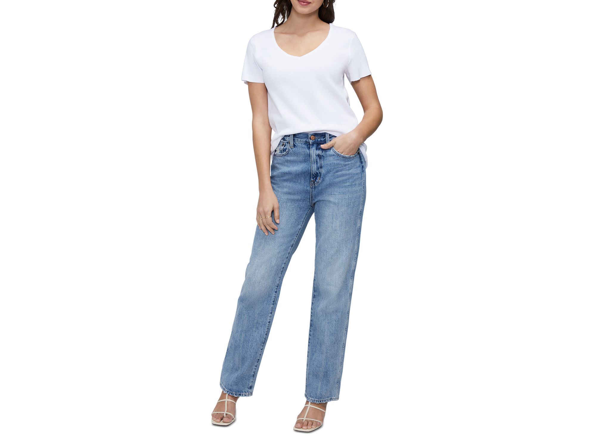 Cotton V Neck Tee — Image 4