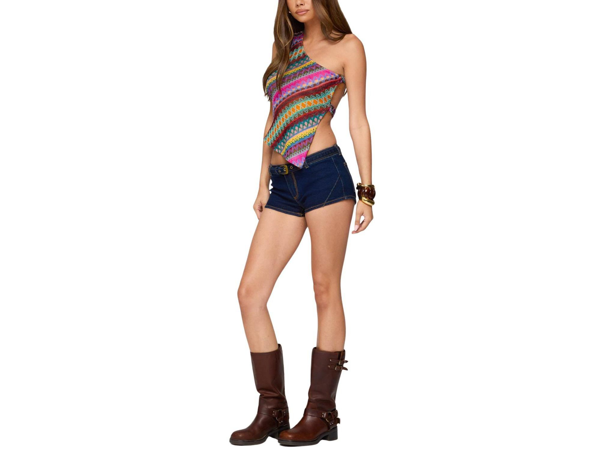 Ruelle Embroidered Asymmetric Knit Top — Image 3
