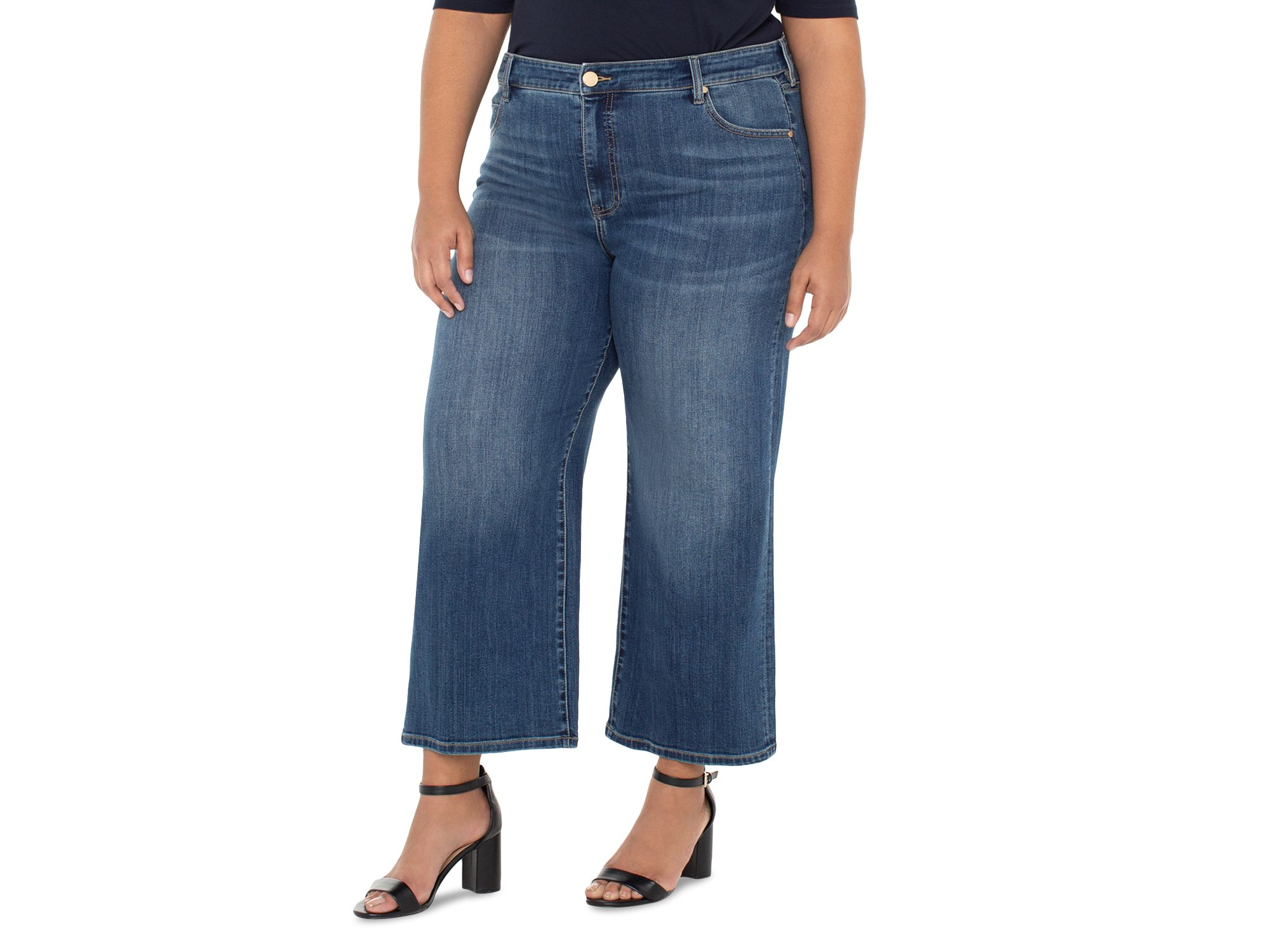 Stride High Rise Cropped Wide Leg Jeans in Wabash — Image 3