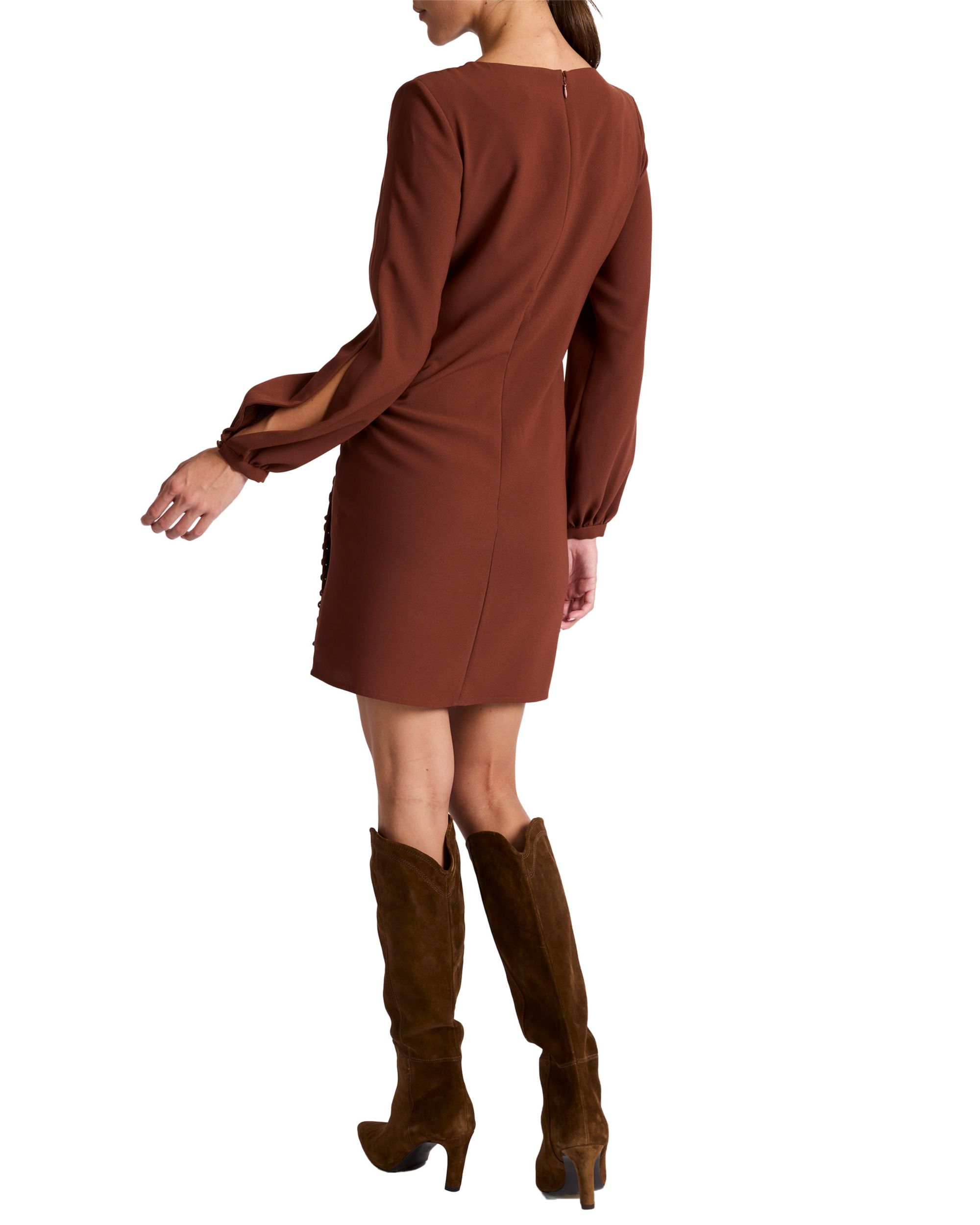 Pauli Shift with Grommet Detail in Satin Back Crepe Dress — Image 3