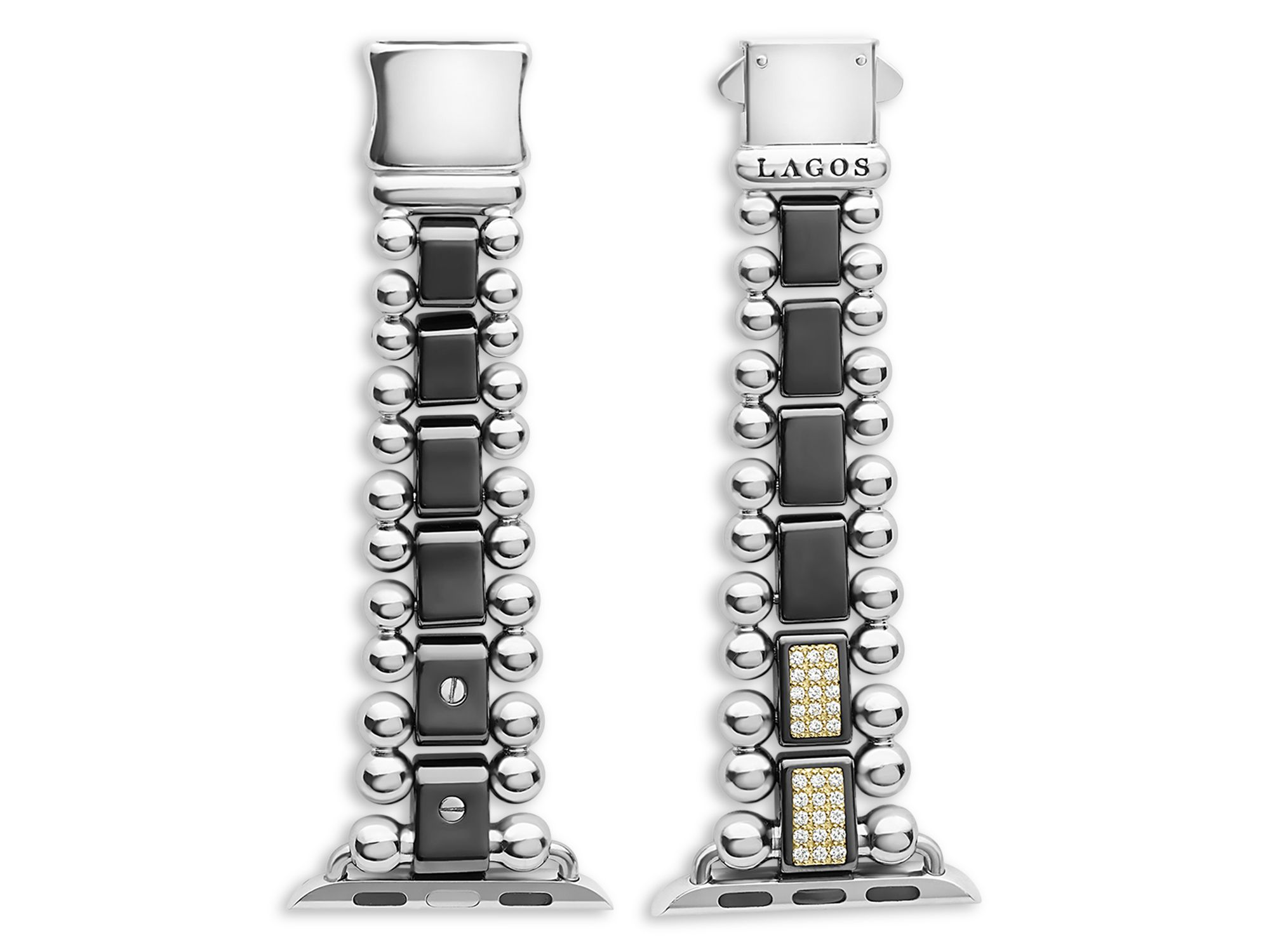 18K Yellow Gold Smart Caviar Half Diamond Apple™ Watch Bracelet, 38-45mm — Image 3
