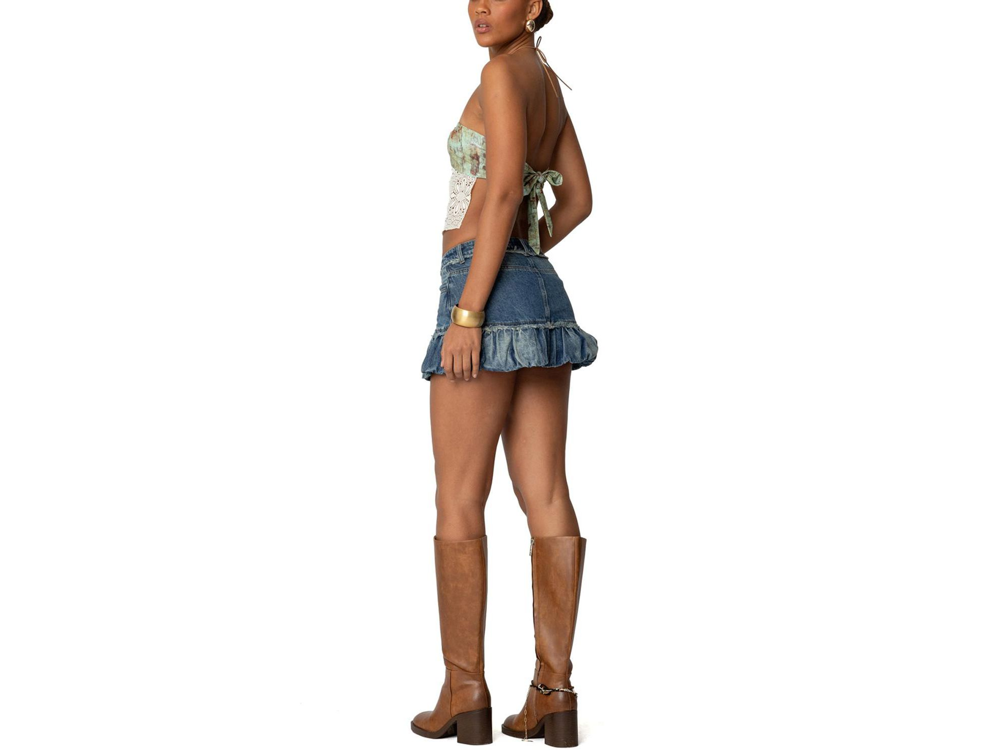 Kloe Backless Crochet Split Front Top — Image 3