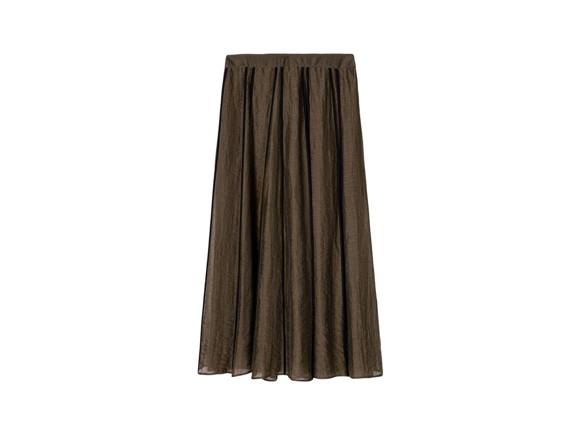 Sheer Pleated Midi Skirt — Image 3