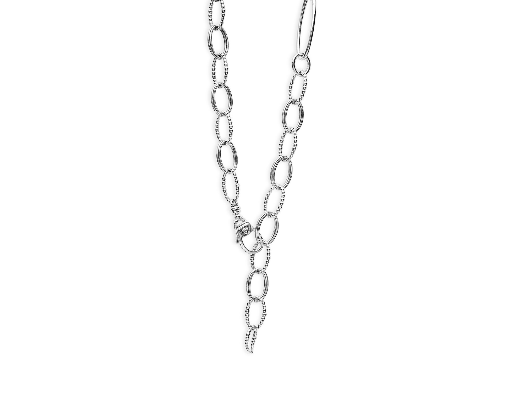 Sterling Signature Caviar Oval Link Chain Necklace, 34" — Image 5