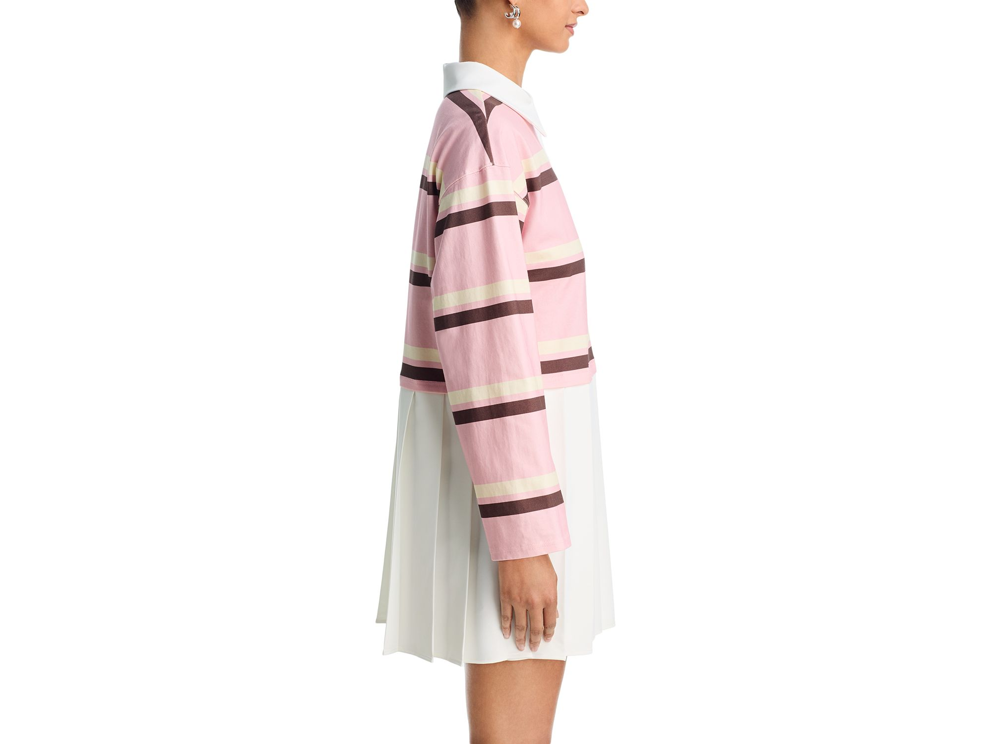 Multi Stripe Layered Mini Dress - Exclusive — Image 4