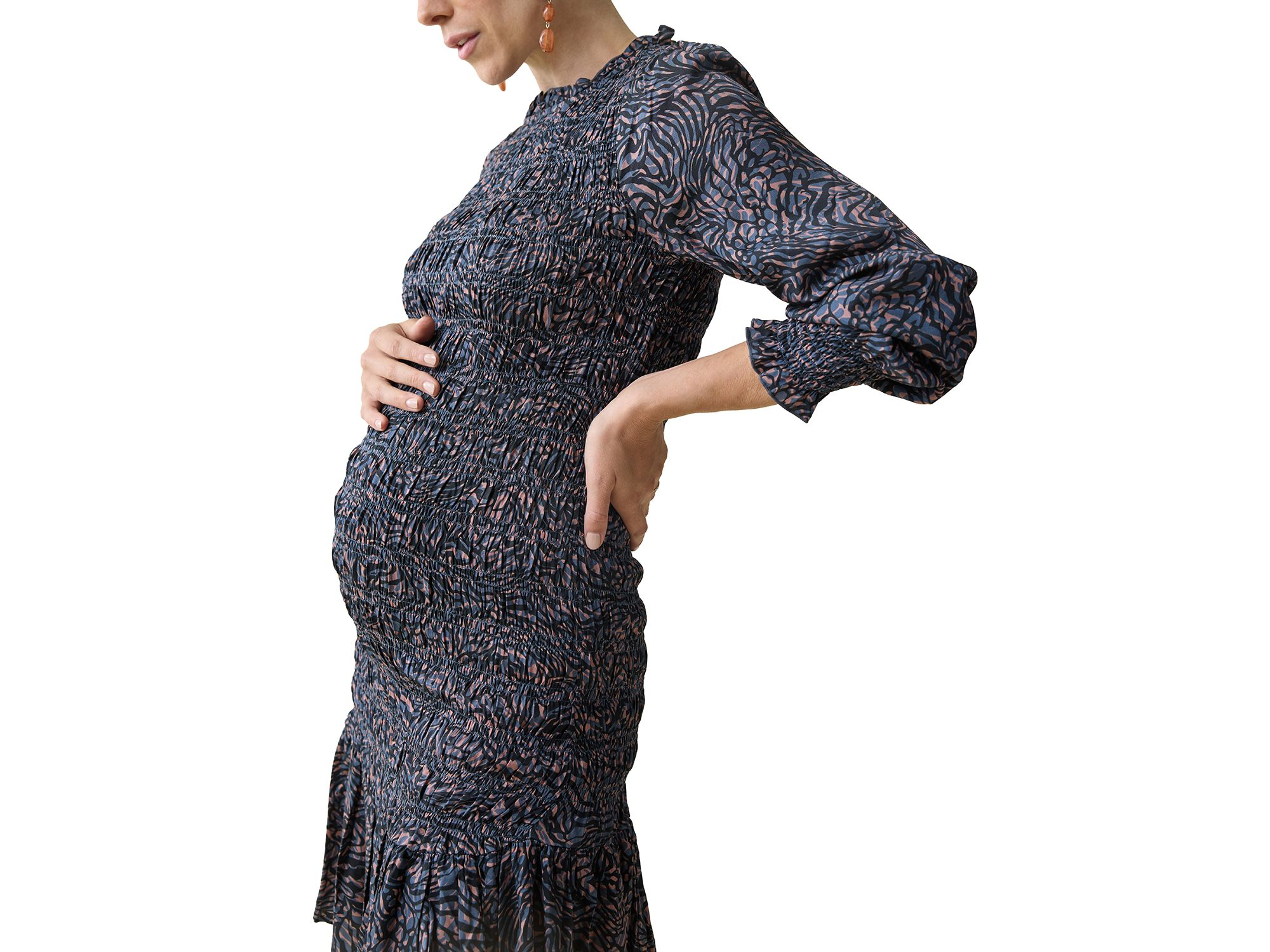 Smocked Maternity Dress — Image 4