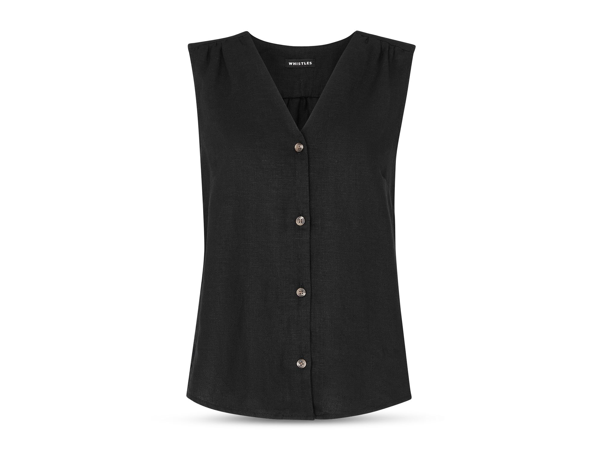 Laura Linen V Neck Vest — Image 3
